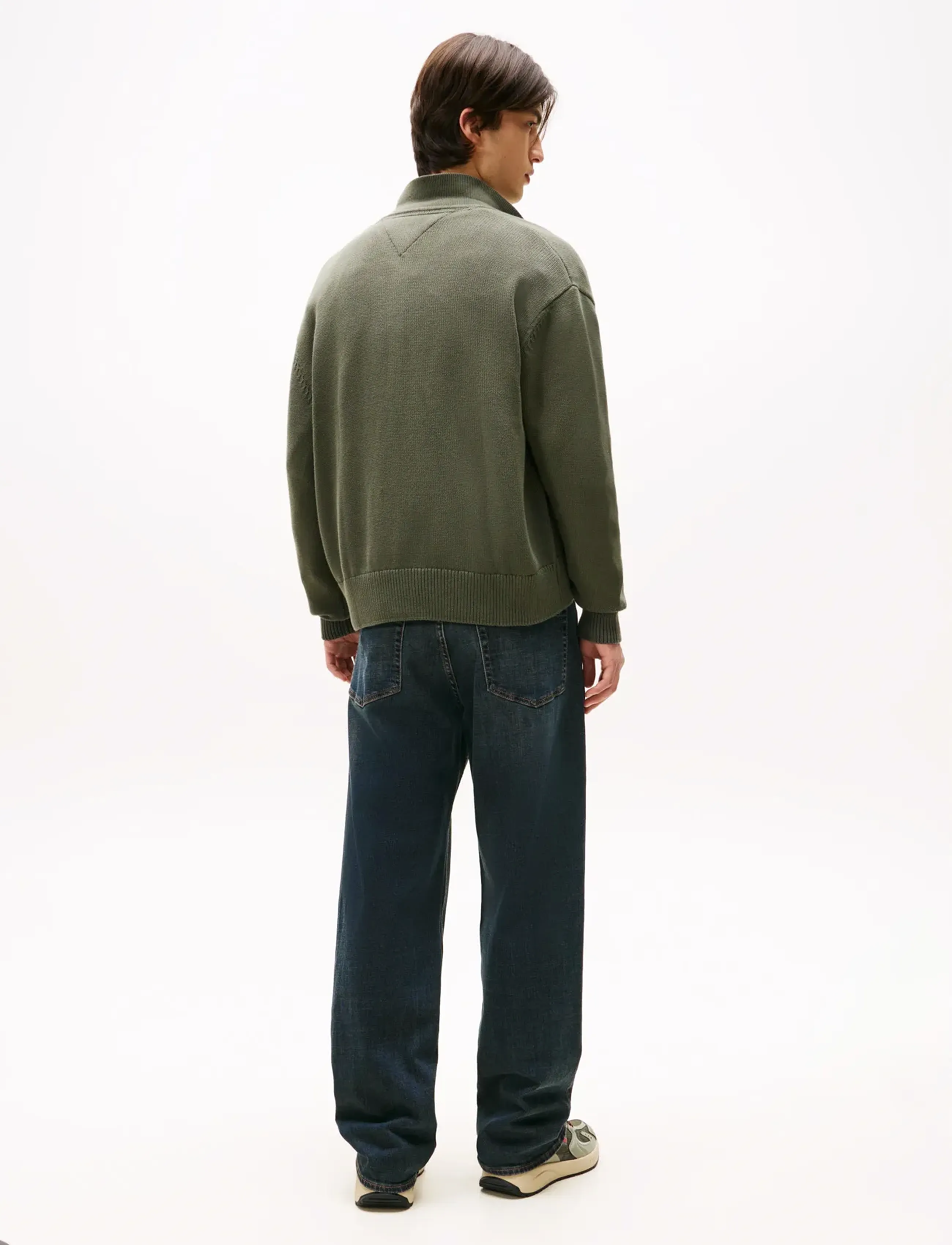 Tommy Jeans - TJM RLX TNL BADGE FZ SWEAT - sweats - pewter green - 4