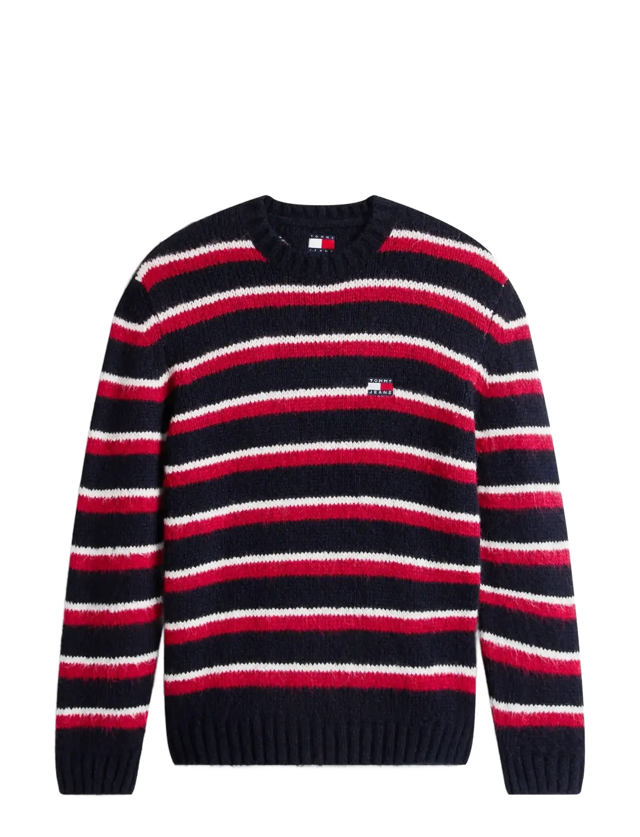 Tommy Jeans TJM REG BRSHD STRPE BADGE SWEAT - Strickmode - BOHEMIAN ROSE STRIPE / multi