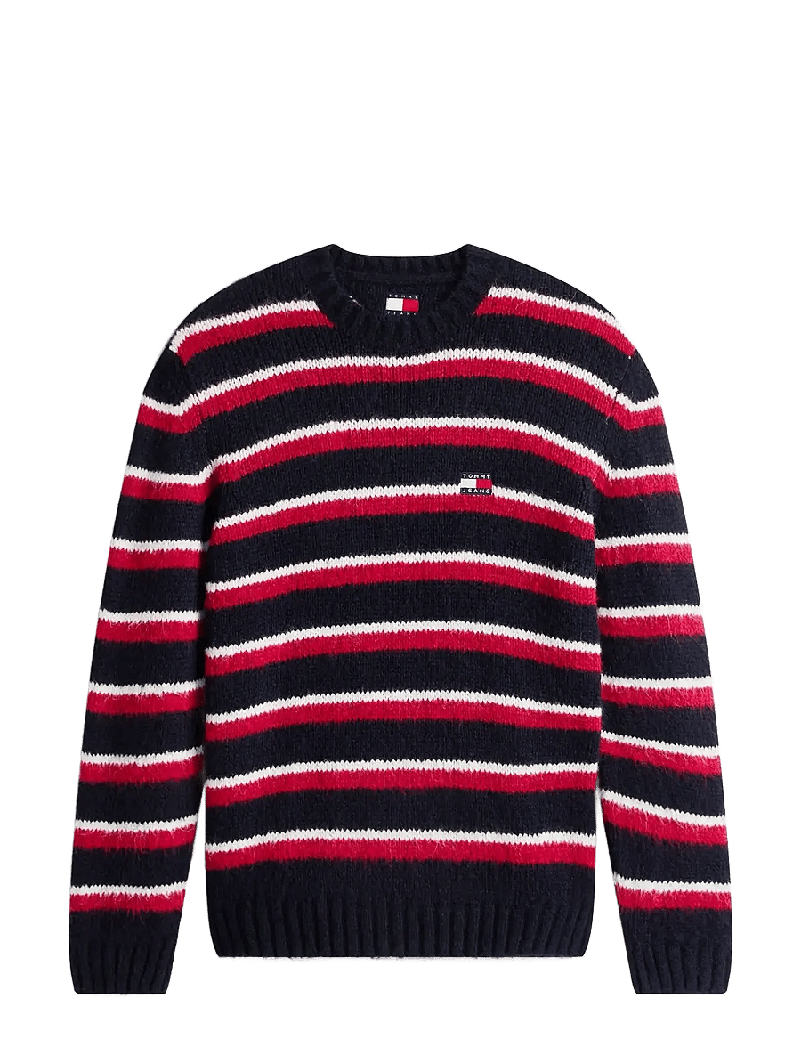 Tommy Jeans - TJM REG BRSHD STRPE BADGE SWEAT - Ümara kaelusega - bohemian rose stripe - 1