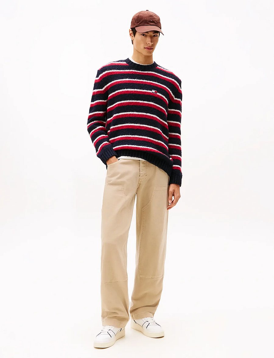 Tommy Jeans - TJM REG BRSHD STRPE BADGE SWEAT - Ümara kaelusega - bohemian rose stripe - 2
