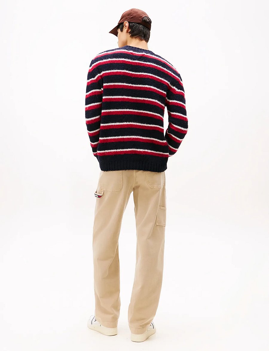 Tommy Jeans - TJM REG BRSHD STRPE BADGE SWEAT - Ümara kaelusega - bohemian rose stripe - 3