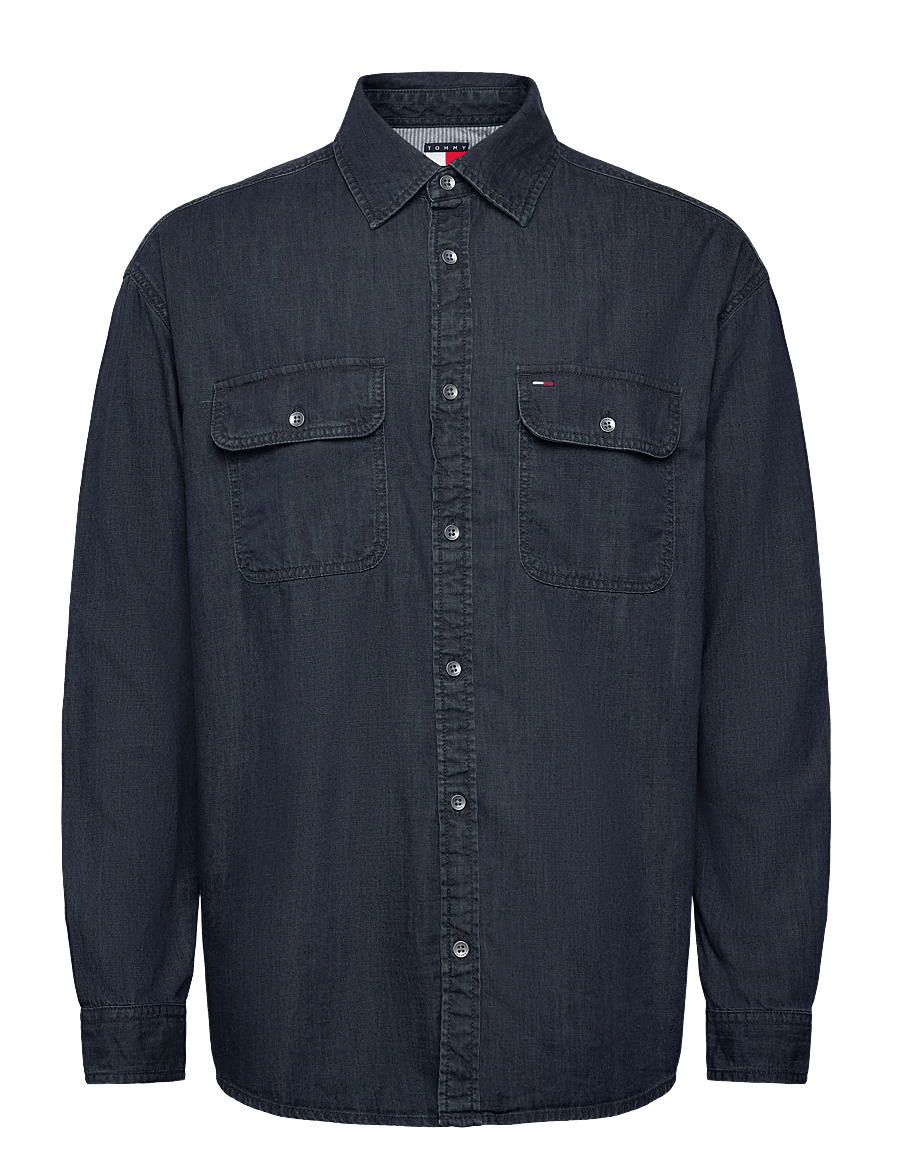 Tommy Jeans - LS RELAXED DENIM SHIRT BL BK - chemises en jean - denim dark 01 - 1