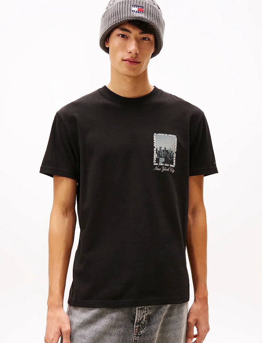 Tommy Jeans - TJM REG PHOTO TEE - lühikeste varrukatega t-särgid - black - 0