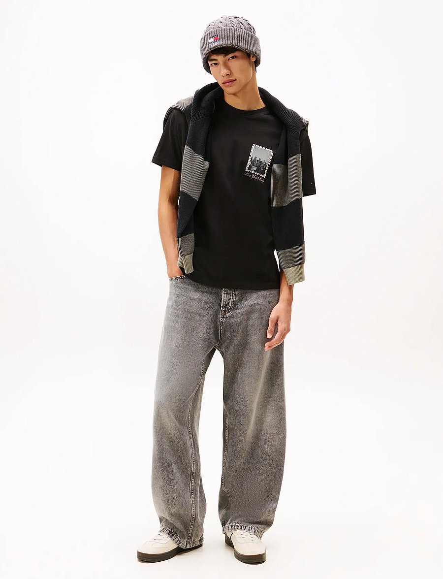 Tommy Jeans - TJM REG PHOTO TEE - lühikeste varrukatega t-särgid - black - 2