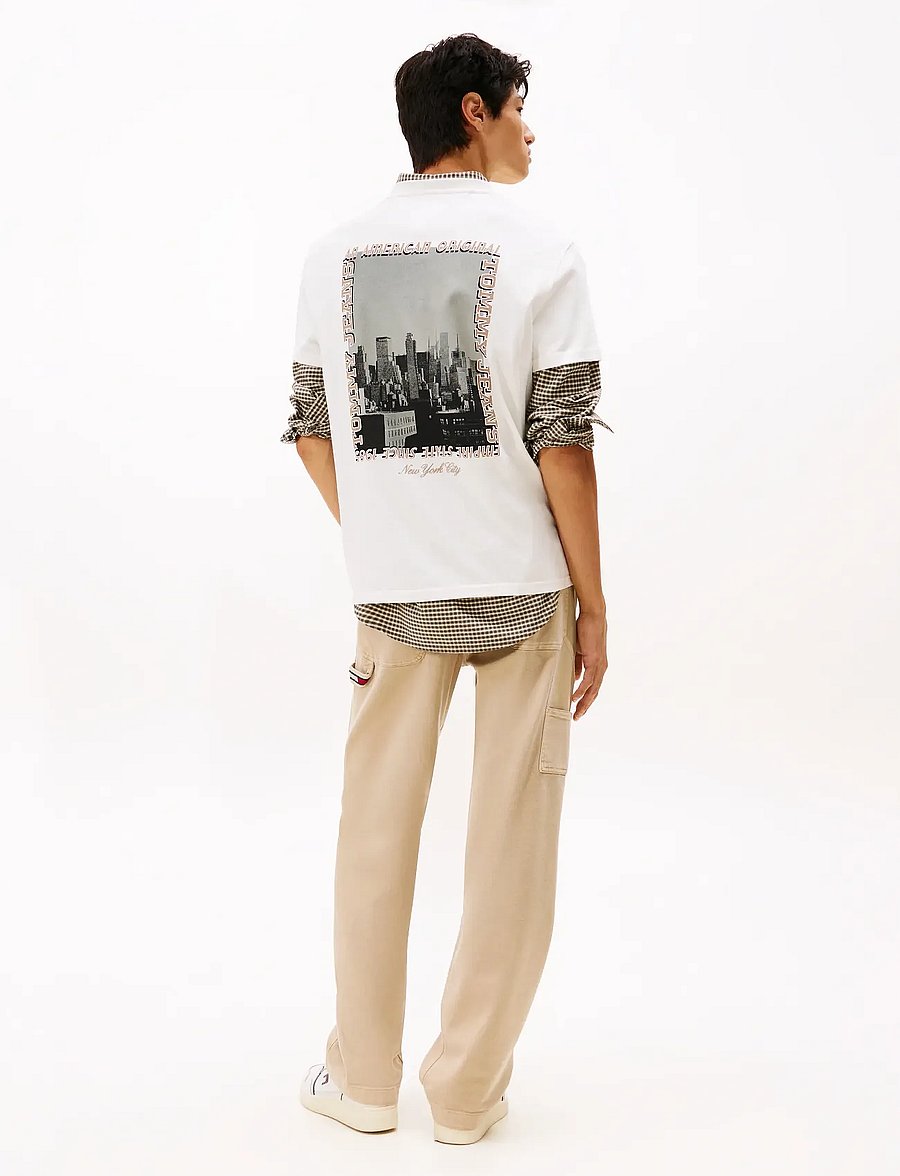 Tommy Jeans - TJM REG PHOTO TEE - kurzärmelige t-shirts - ecru - 0