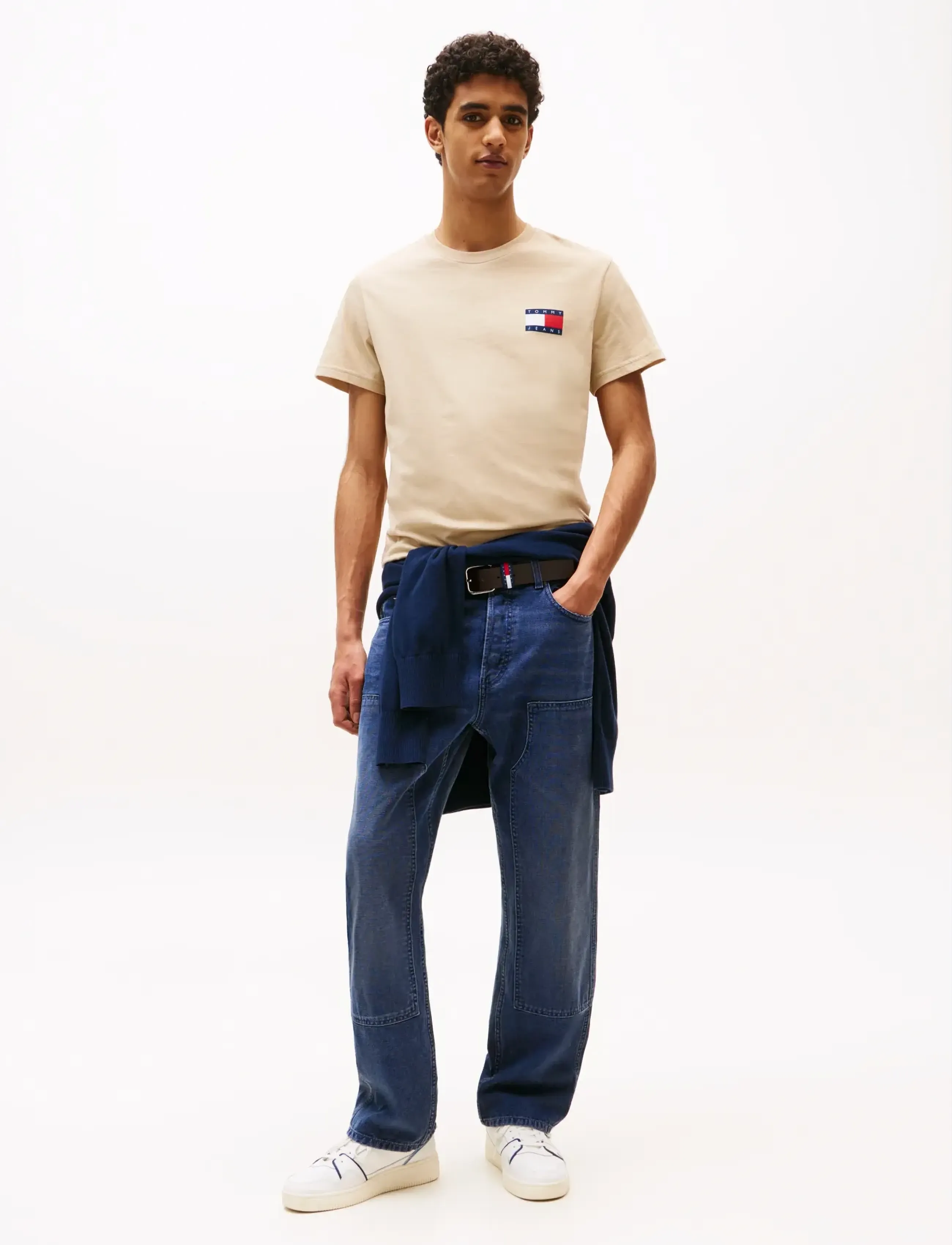 Tommy Jeans - TJM SLIM 2PACK ESS FLAG TEE - kurzärmelig - ecru silt - 3