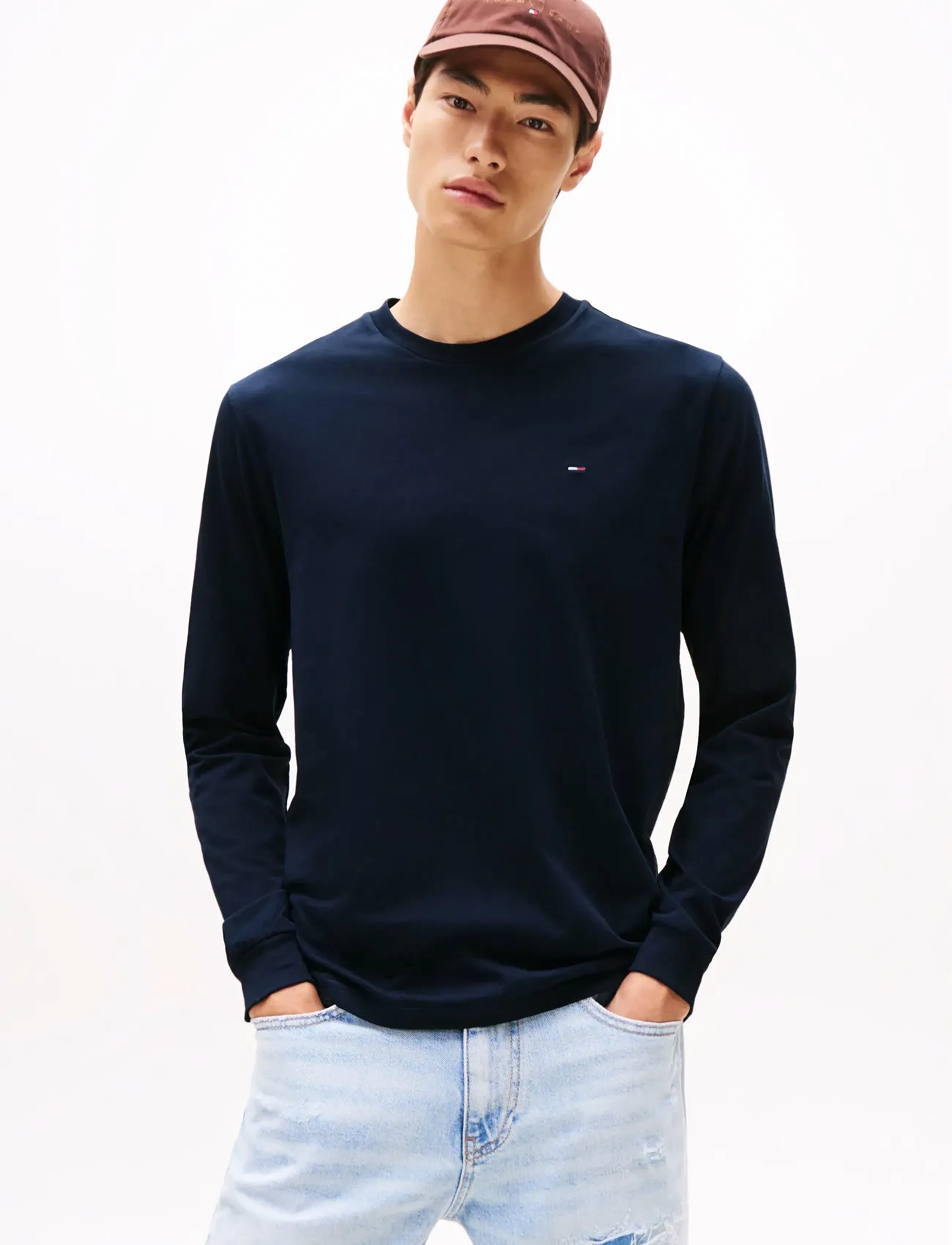 Tommy Jeans - TJM SLIM 2PACK L/S EXT - langærmede t-shirts - black / dark night navy - 2