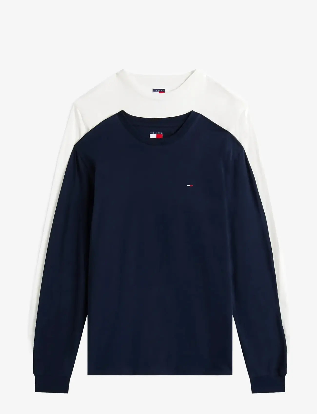 Tommy Jeans - TJM SLIM 2PACK L/S EXT - langærmede t-shirts - dark night navy/ecru - 1