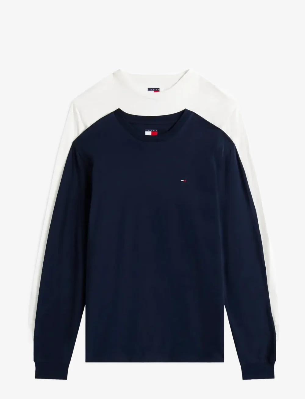 Tommy Jeans - TJM SLIM 2PACK L/S EXT - long-sleeved t-shirts - dark night navy ecru - 1