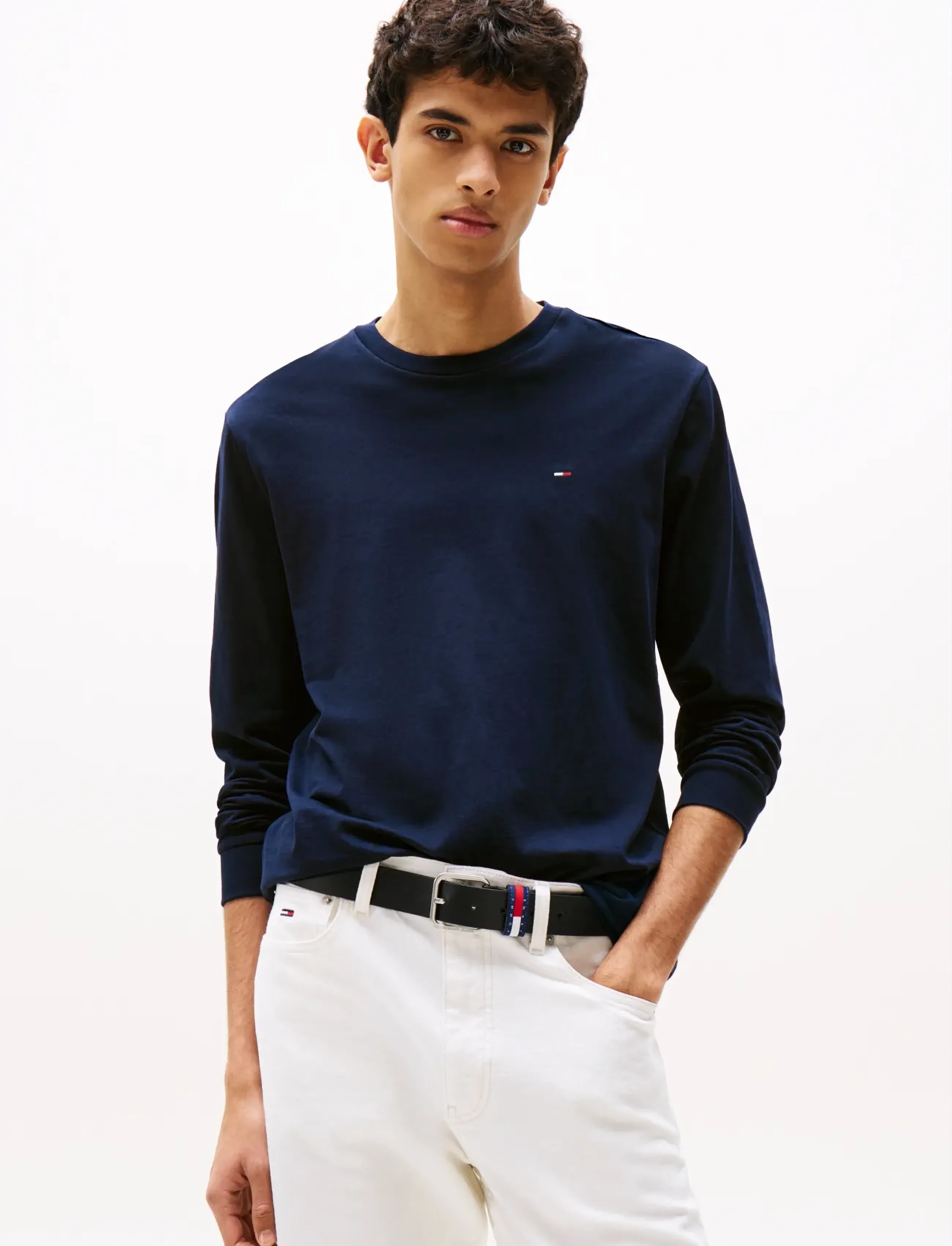 Tommy Jeans TJM SLIM 2PACK L/S EXT - Tøj - DARK NIGHT NAVY/ECRU / multi