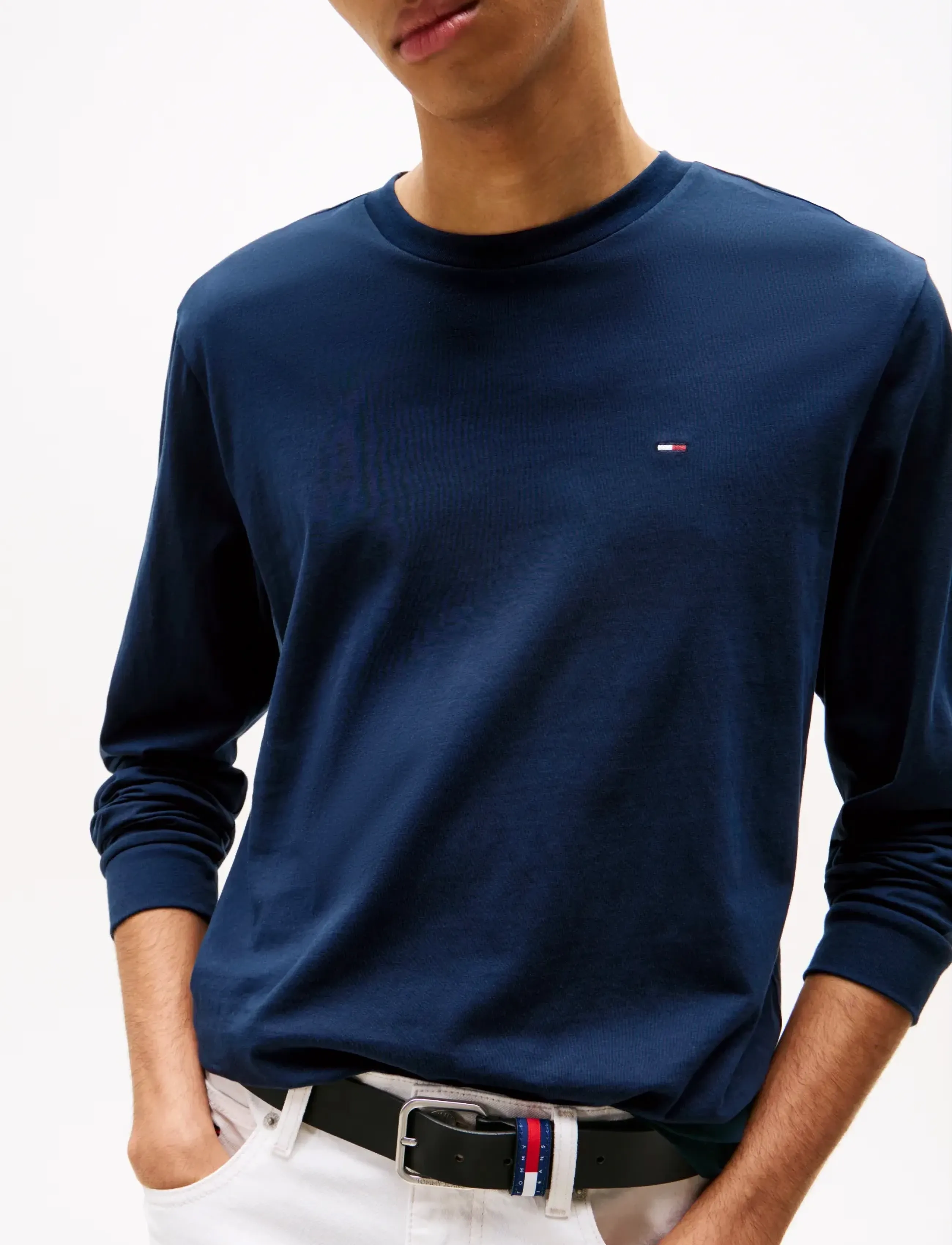 Tommy Jeans - TJM SLIM 2PACK L/S EXT - langærmede t-shirts - dark night navy/ecru - 2