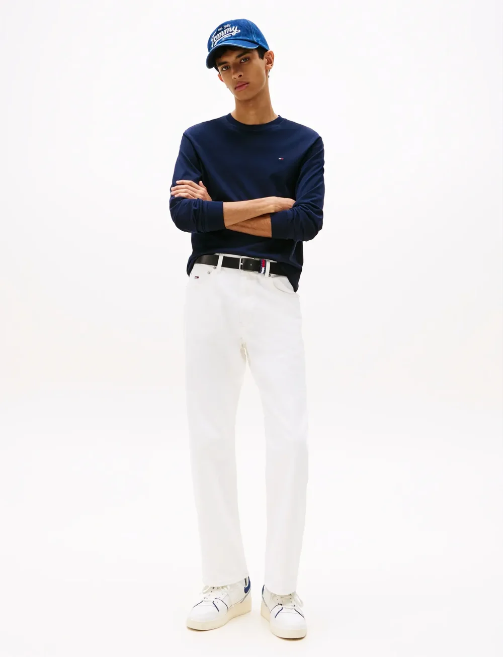 Tommy Jeans - TJM SLIM 2PACK L/S EXT - long-sleeved t-shirts - dark night navy ecru - 3