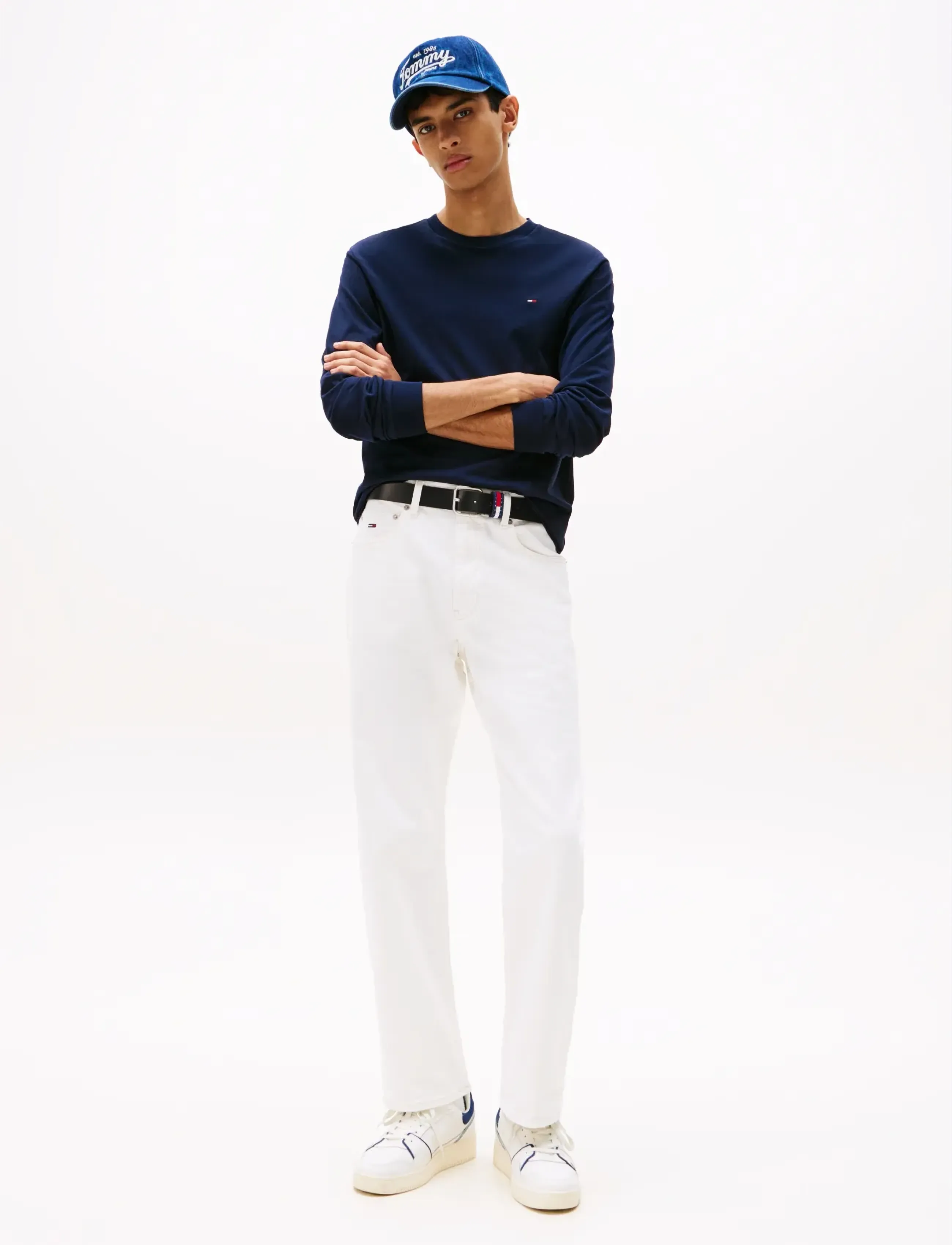 Tommy Jeans - TJM SLIM 2PACK L/S EXT - langærmede t-shirts - dark night navy/ecru - 3