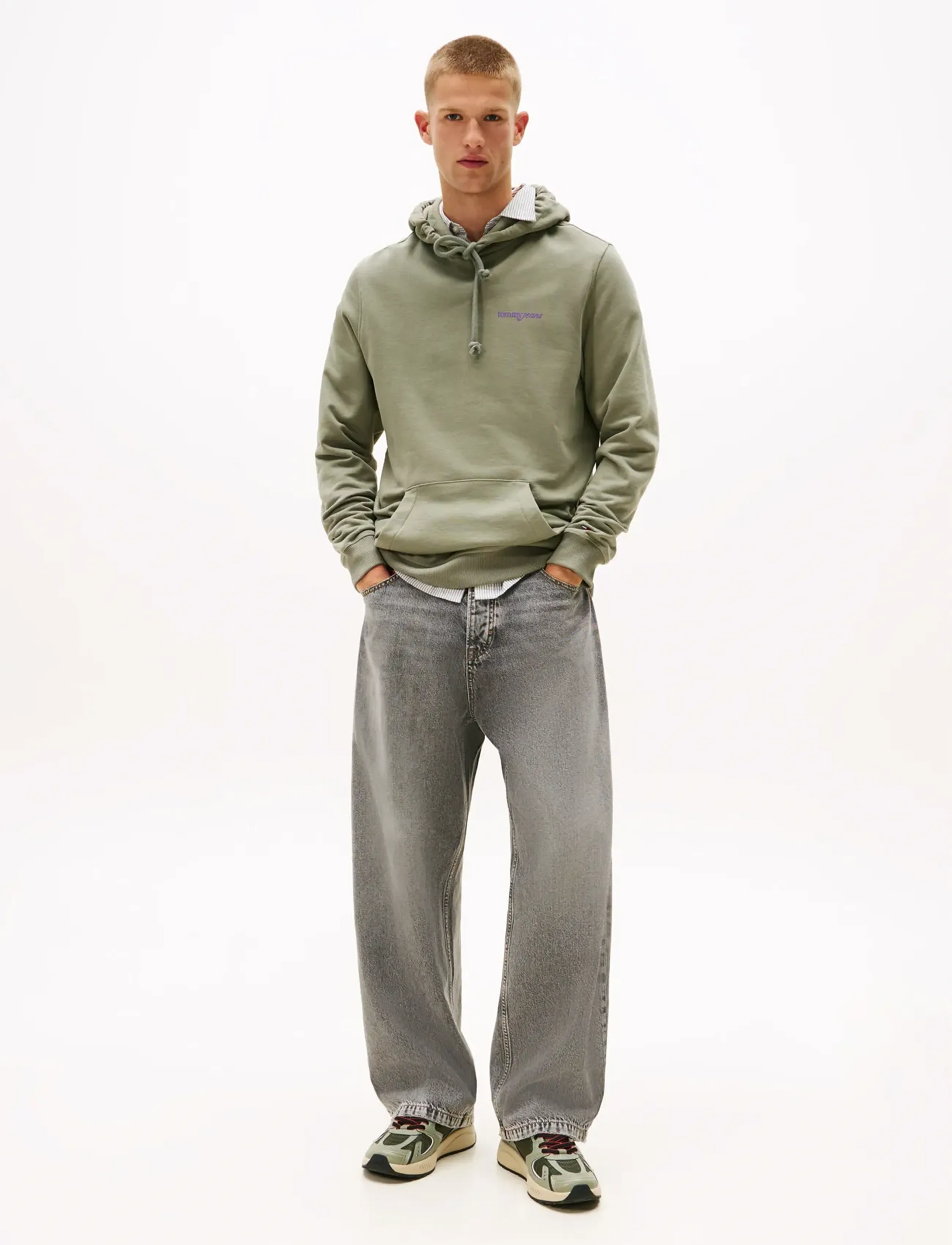 Tommy Jeans THEO BAGGY RWB CBF DI6078 - Teksad - DENIM GREY / grey