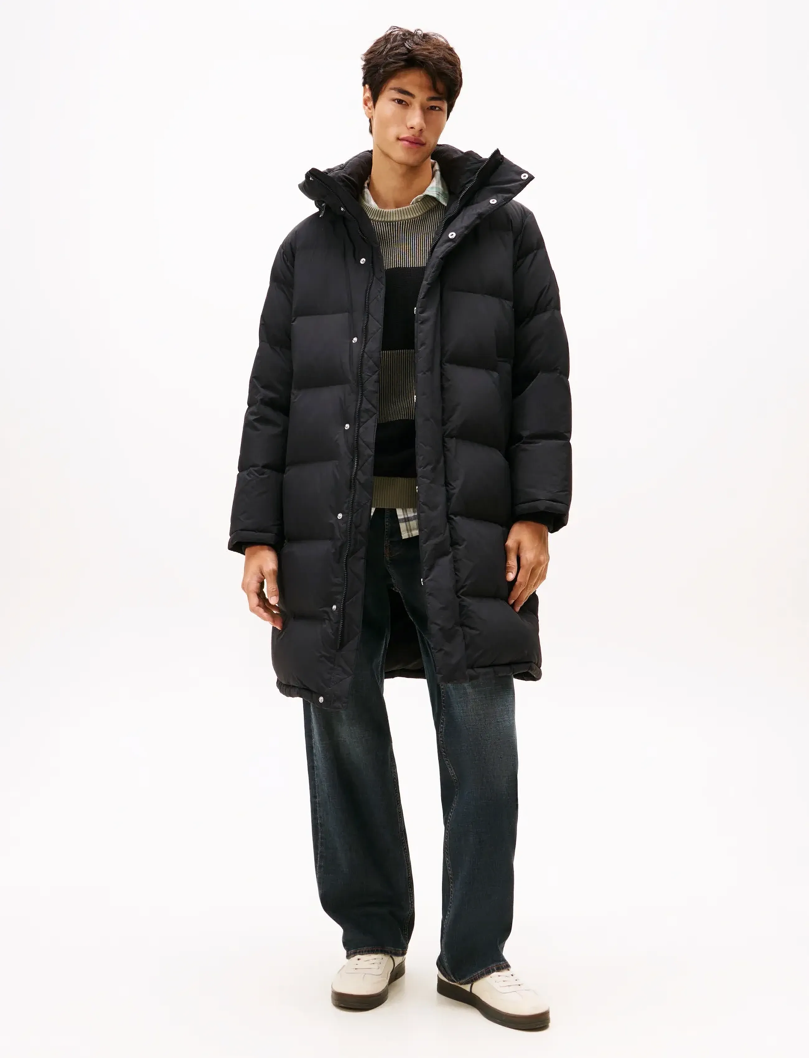 Tommy Jeans TJM HOODED DOWN MAXI PUFFER - Jacken - BLACK / black