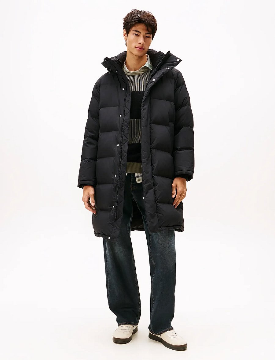 Tommy Jeans - TJM HOODED DOWN MAXI PUFFER - vestes matelassées - black - 0