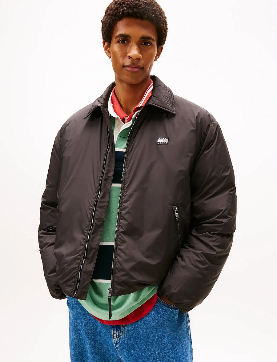 Tommy Jeans - TJM PADDED COLLAR JACKET - dūnu jakas - black - 0