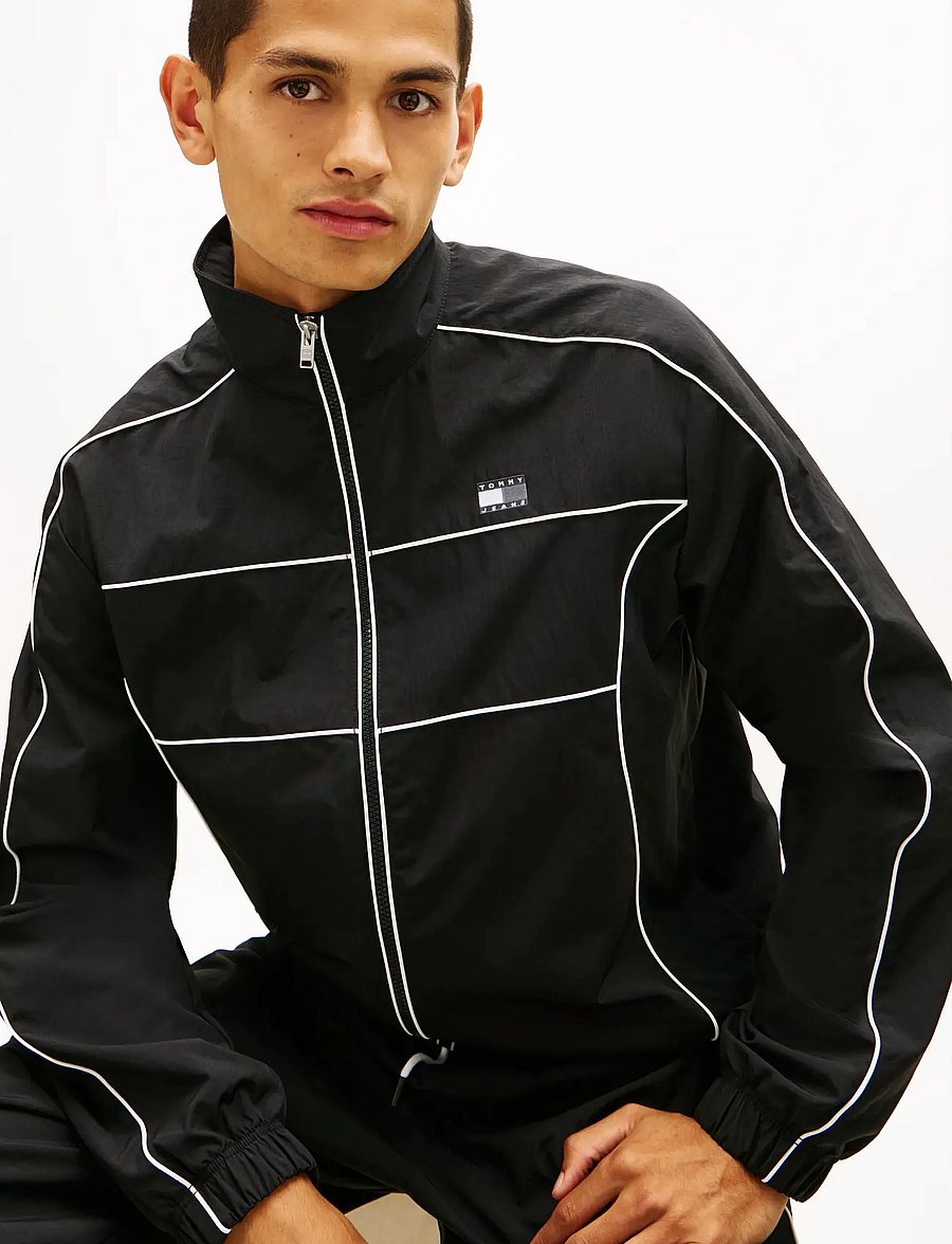 Tommy Jeans - TJM PIPING DETAIL FLAG JACKET - sügisjoped - black - 4