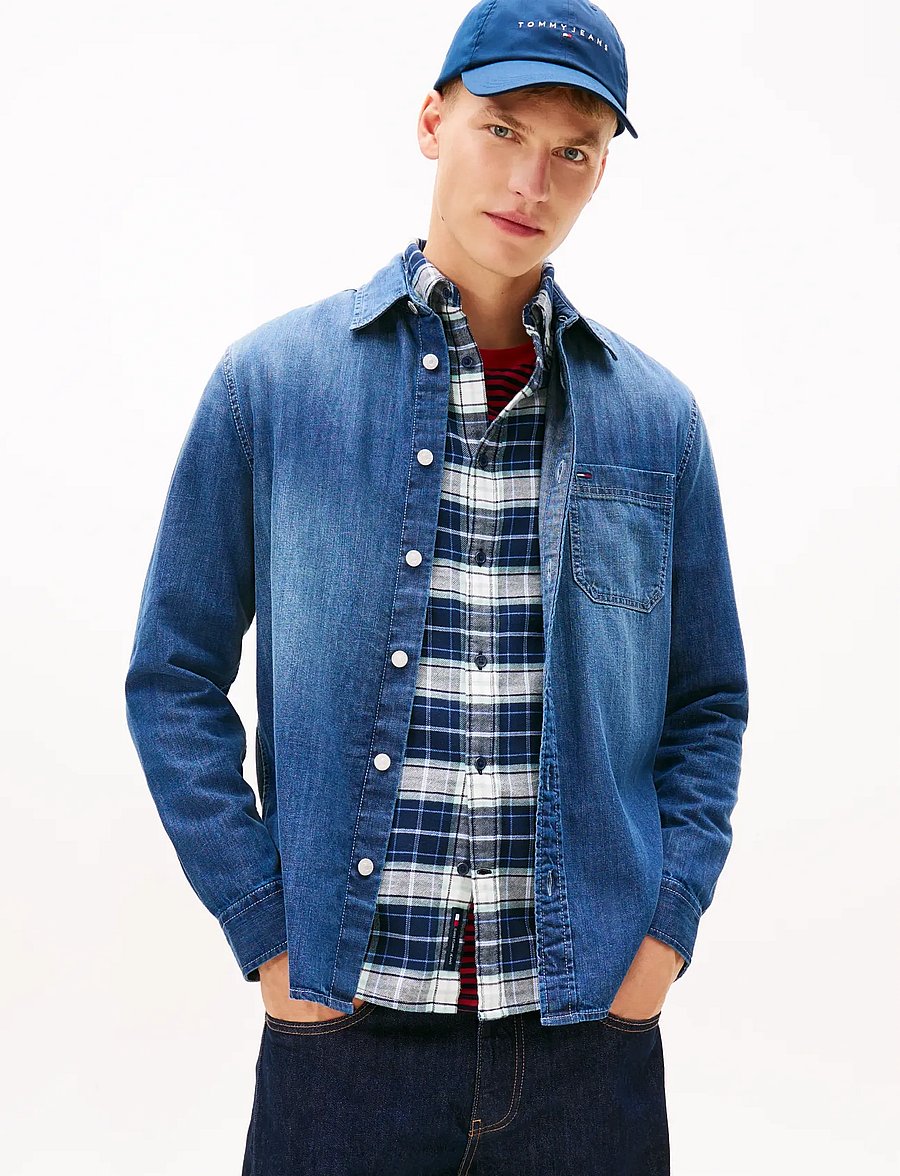 Tommy Jeans - TJM DENIM REGULAR FIT SHIRT EXT - jeanshemden - denim dark - 0