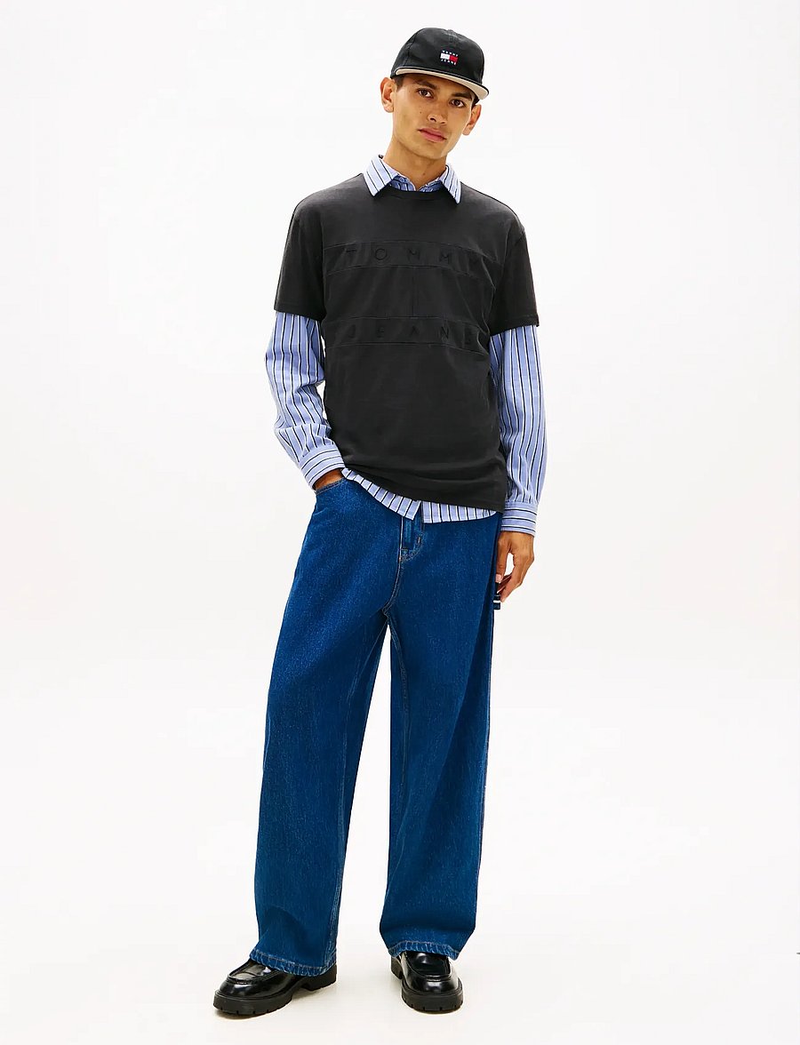 Tommy Jeans - TJM REG TONAL FLAG SS TEE - lyhythihaiset - black - 3