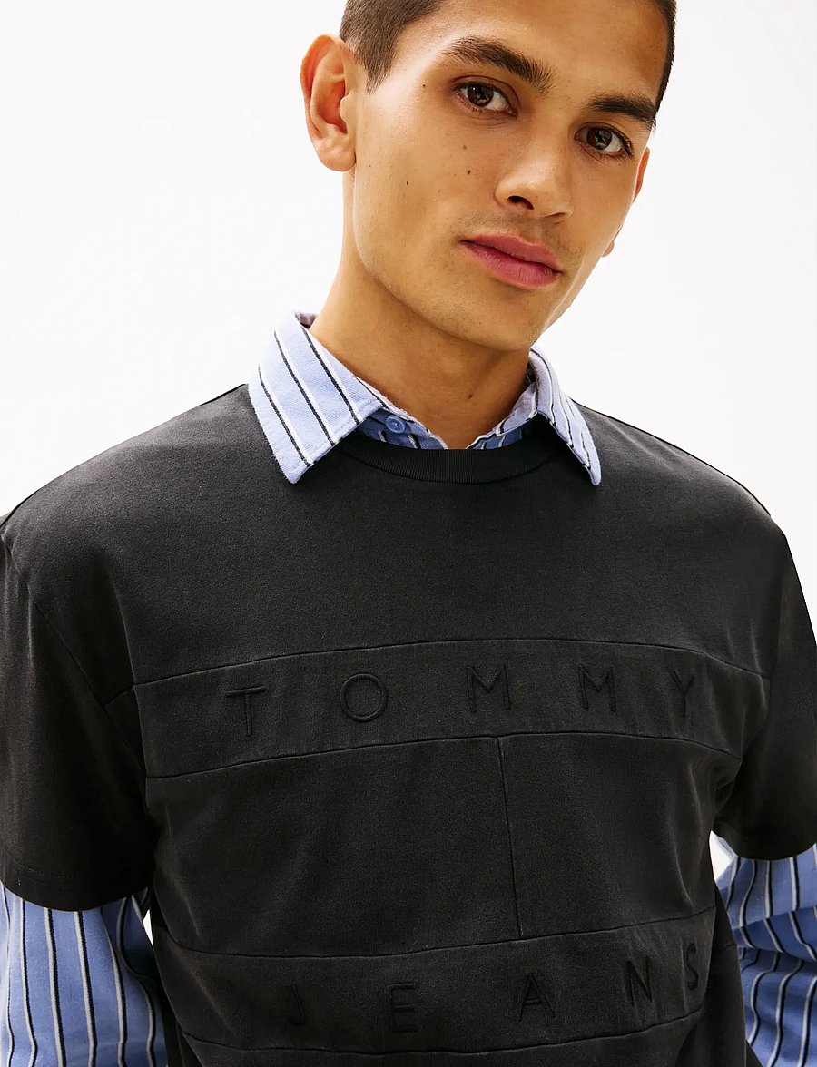 Tommy Jeans - TJM REG TONAL FLAG SS TEE - lyhythihaiset - black - 4