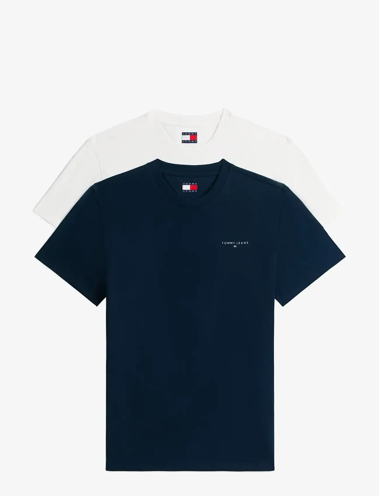 Tommy Jeans - TJM SLIM LINEAR SS TEE 2PCK EXT - multipack t-shirts - ecru   dark night navy - 1