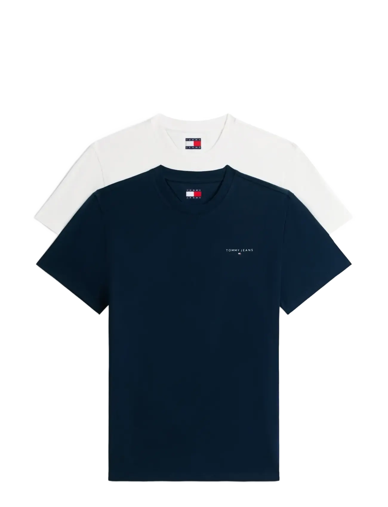 Tommy Jeans TJM SLIM LINEAR SS TEE 2PCK EXT - T-shirts - ECRU   DARK NIGHT NAVY / navy