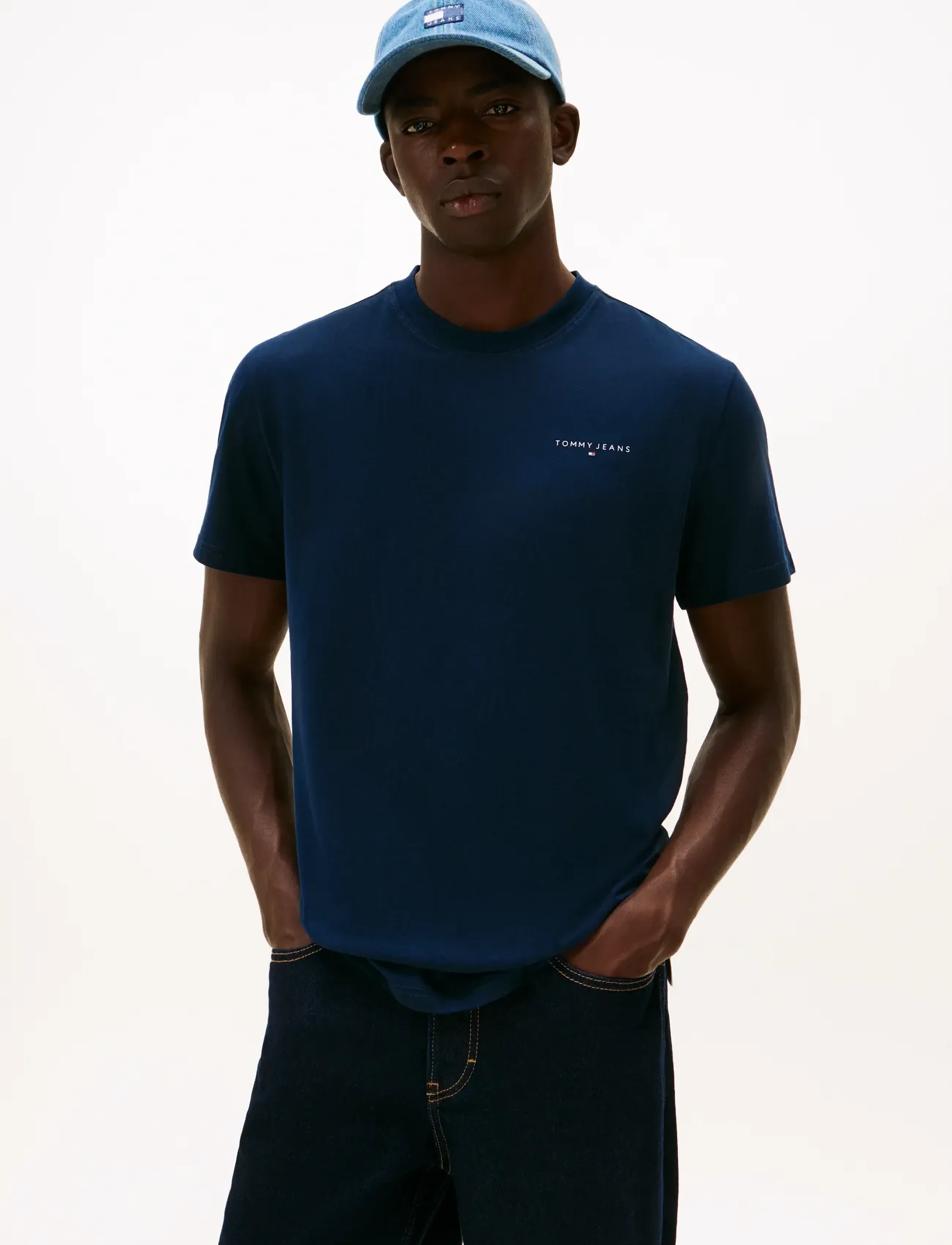 Tommy Jeans - TJM SLIM LINEAR SS TEE 2PACK EXT - kortærmede t-shirts - ecru   dark night navy - 2