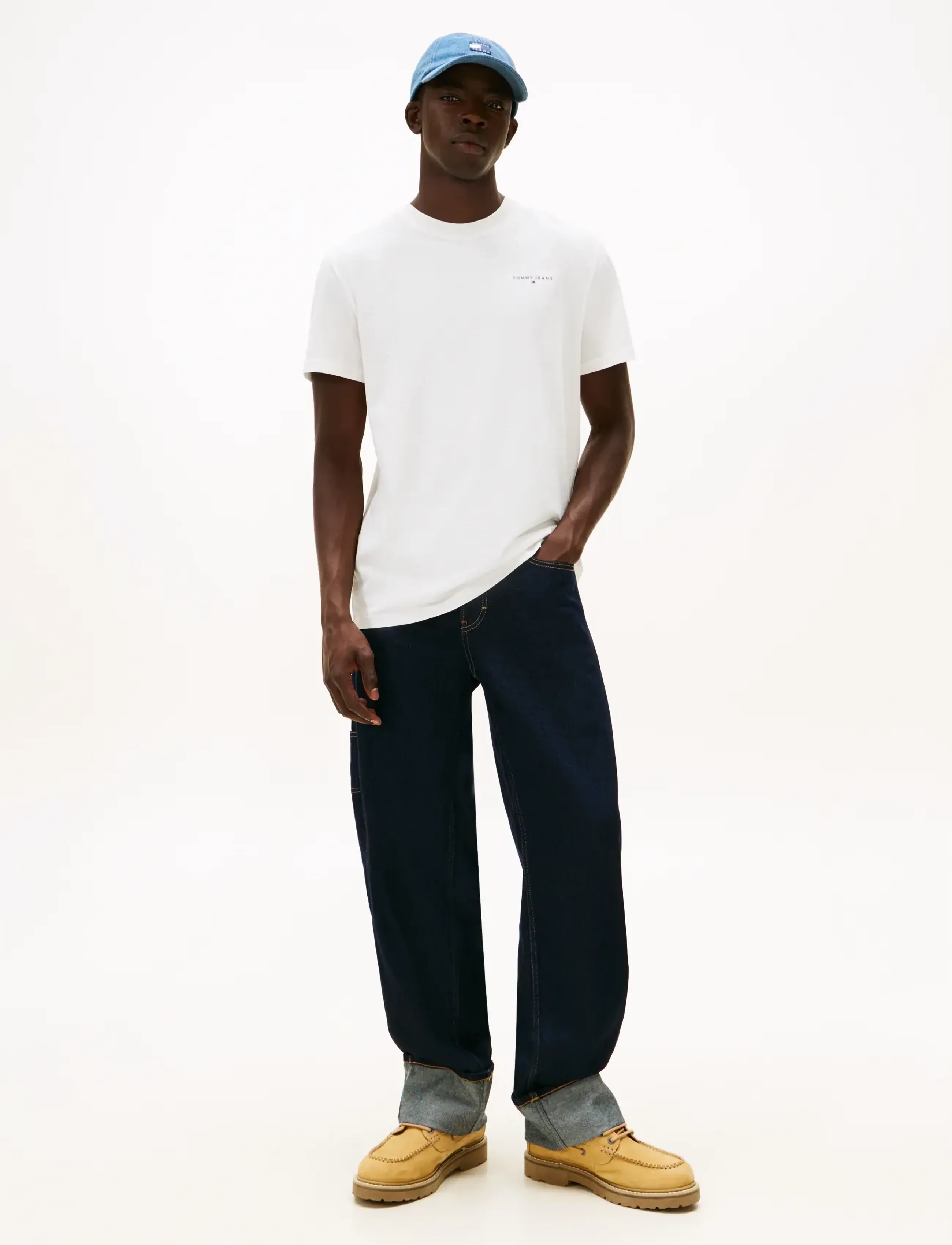 Tommy Jeans - TJM SLIM LINEAR SS TEE 2PACK EXT - kortærmede t-shirts - ecru   dark night navy - 3