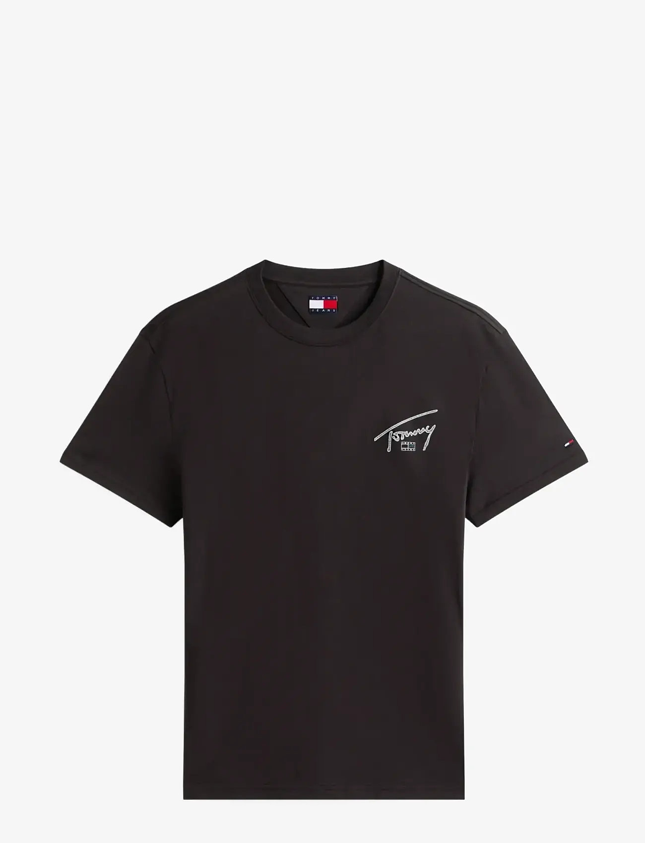Tommy Jeans - TJM REG SIGN BACKPRINT SS T EXT - kortærmede t-shirts - black - 1