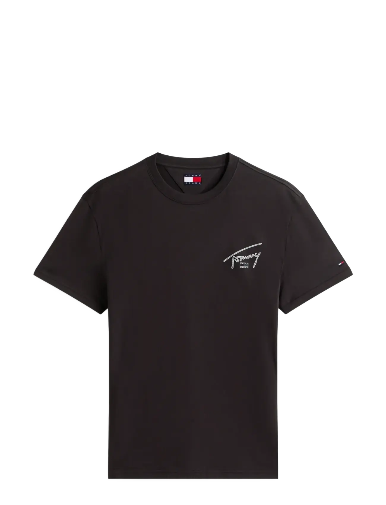 Tommy Jeans TJM REG SIGN BACKPRINT SS T EXT - T-paidat - BLACK / black