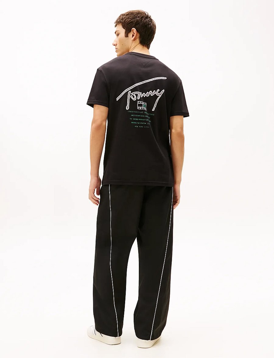 Tommy Jeans - TJM REG SIGN BACKPRINT SS T EXT - kortærmede t-shirts - black - 3