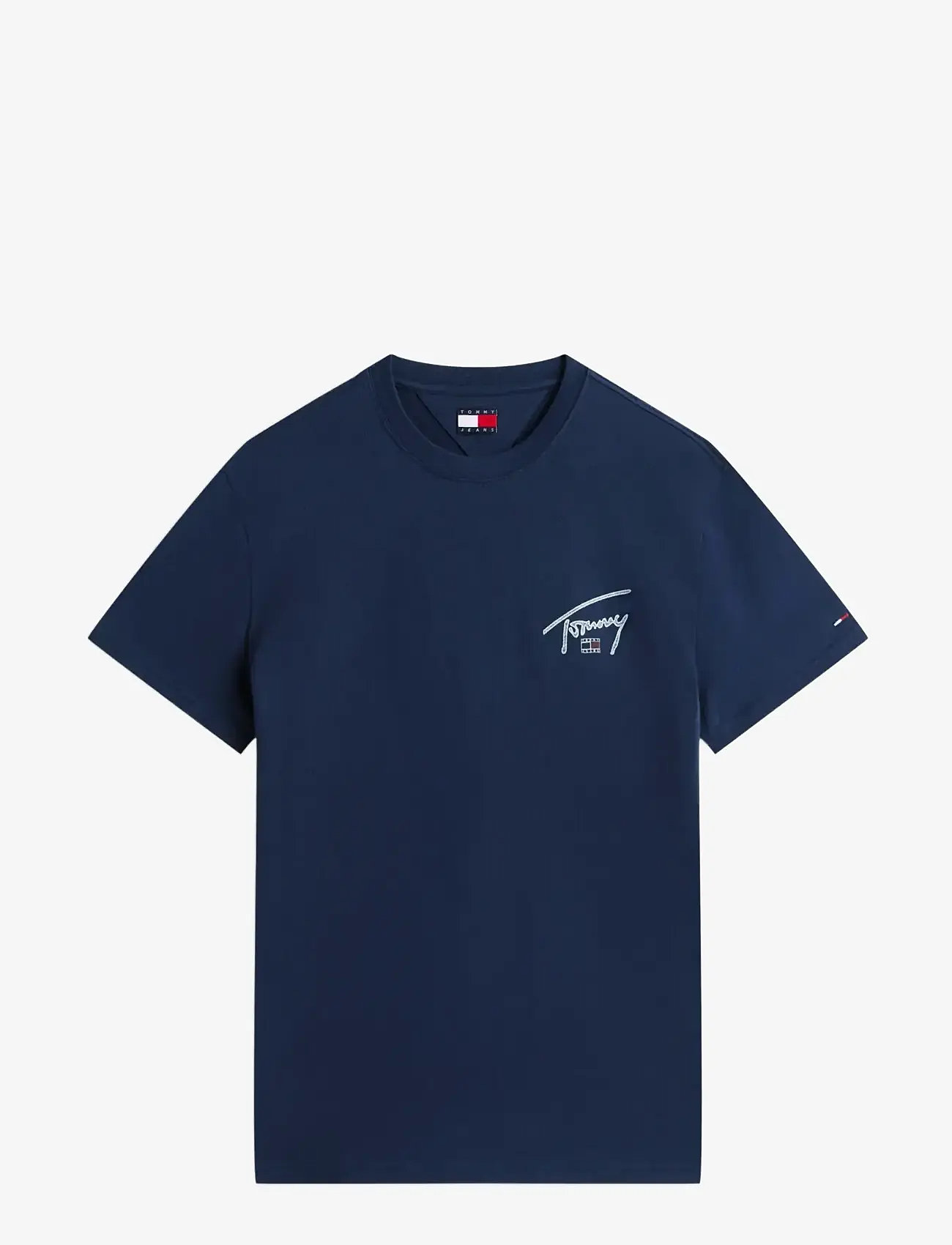 Tommy Jeans - TJM REG SIGN BACKPRINT SS T EXT - kortærmede t-shirts - dark night navy - 1