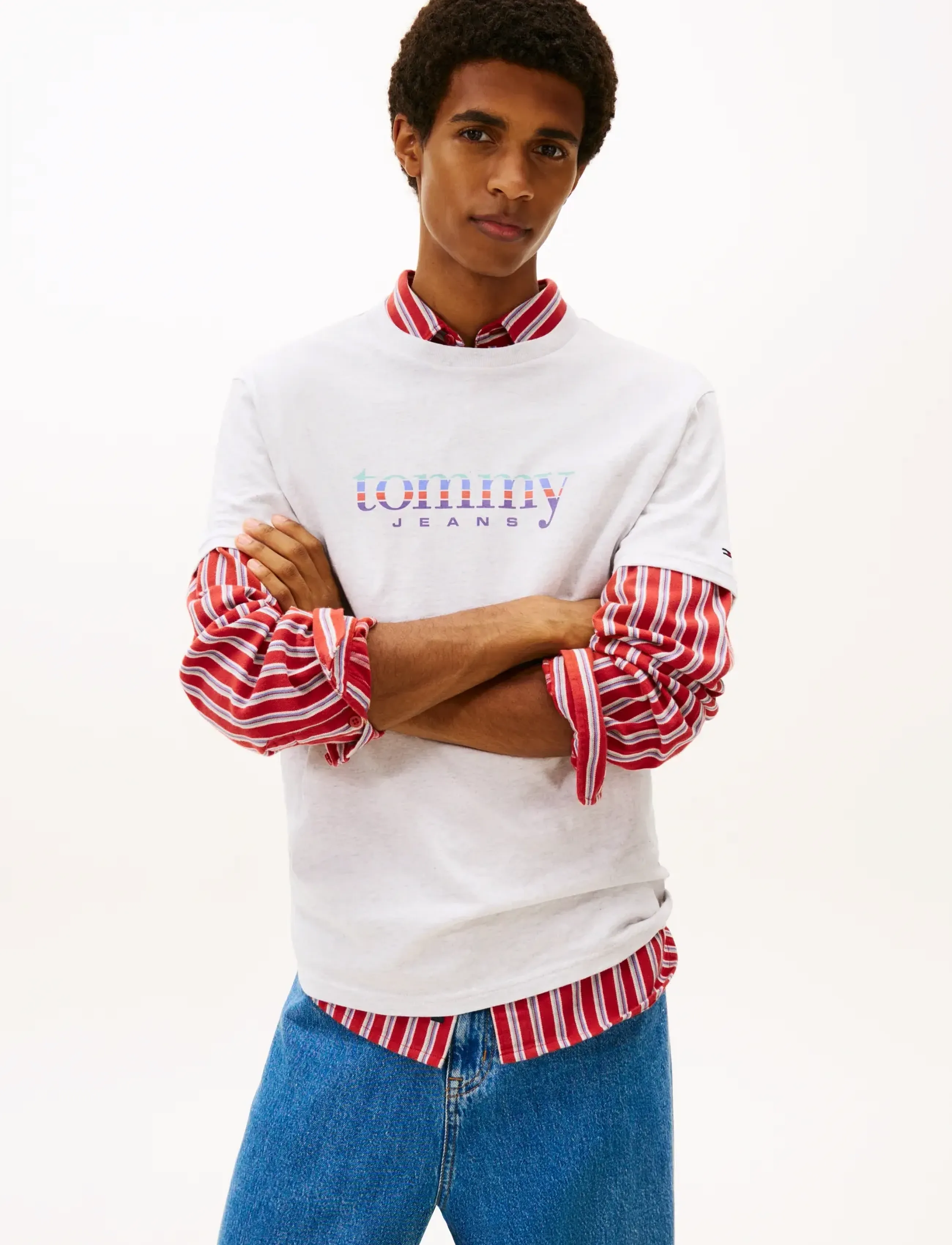 Tommy Jeans TJM SLIM ENTRY DNA SS T EXT - Tommy Hilfiger - ICE GREY HEATHER / grey