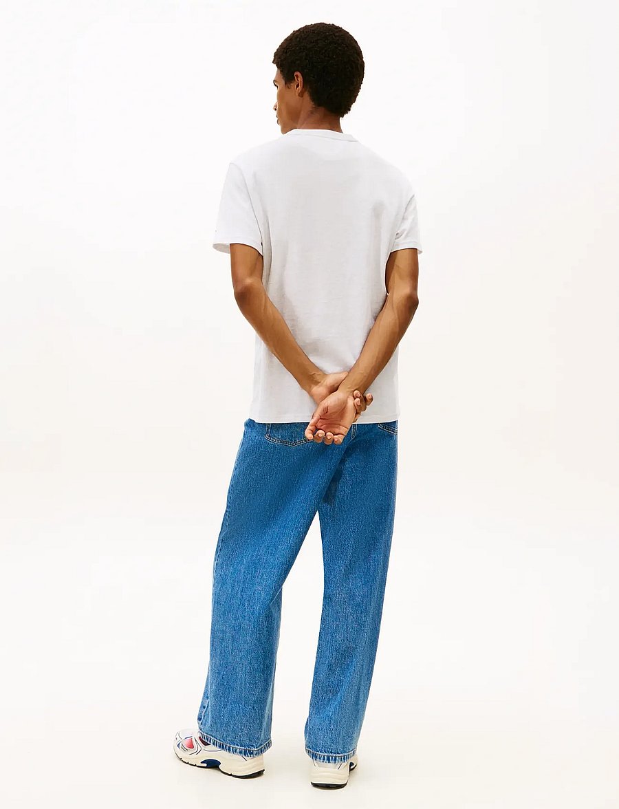 Tommy Jeans - TJM SLIM ENTRY DNA SS T EXT - kortärmade t-shirts - ice grey heather - 3