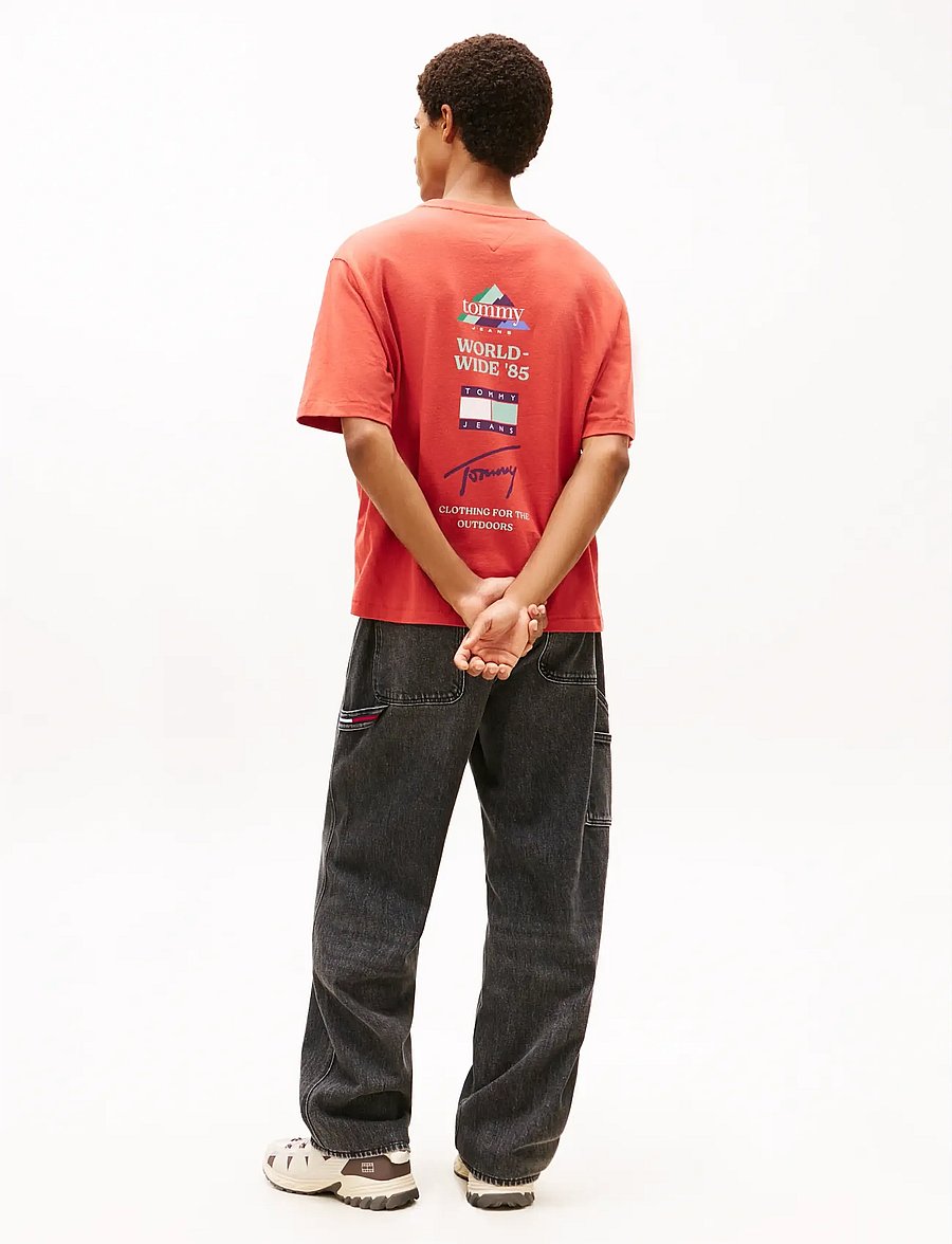 Tommy Jeans - TJM 90S PEAKS BACKPRINT SS TEE - kurzärmelige t-shirts - terracotta red - 2