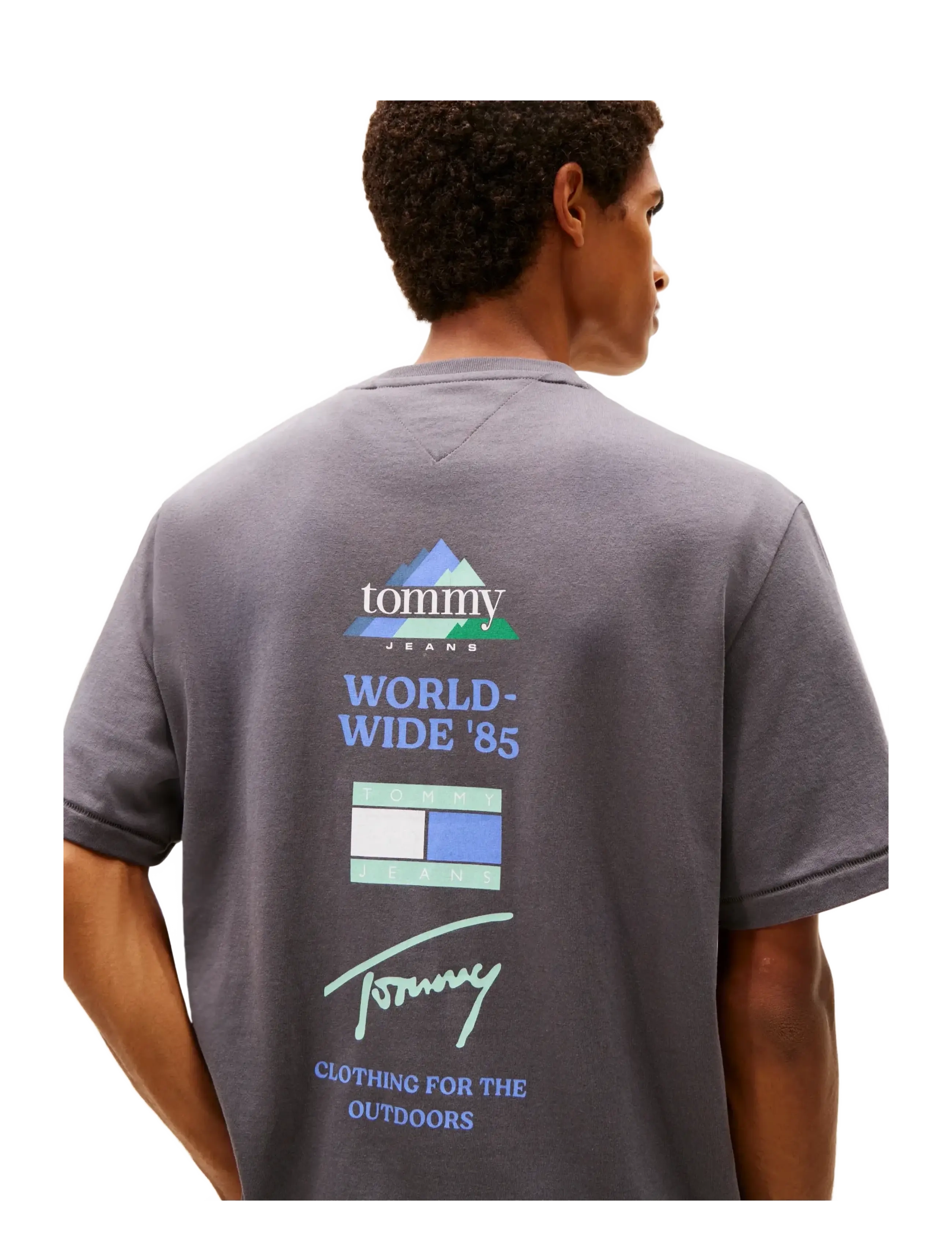 Tommy Jeans - TJM 90S PEAKS BACKPRINT SS TEE - kurzärmelig - washed black - 2