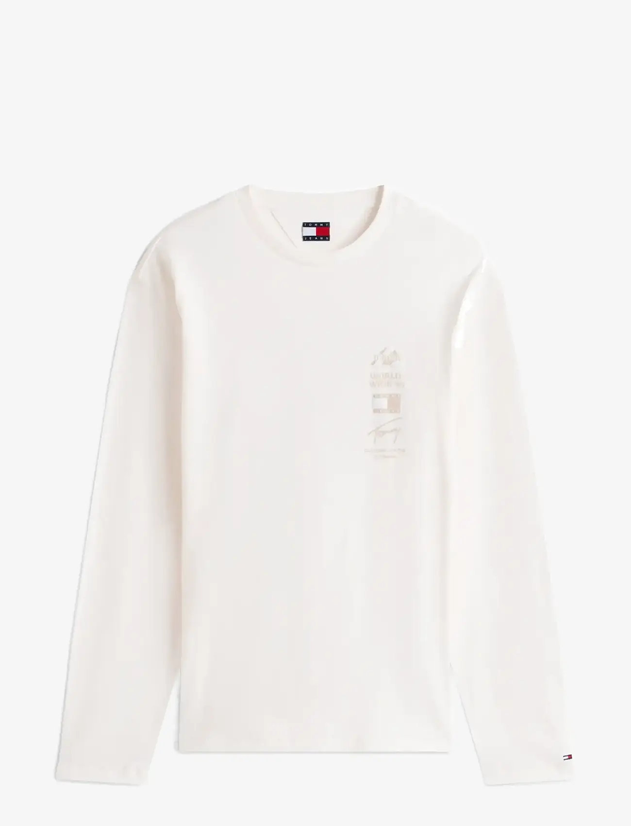 Tommy Jeans - TJM RLX PEAKS LS TEE - långärmade t-shirts - ancient white - 1