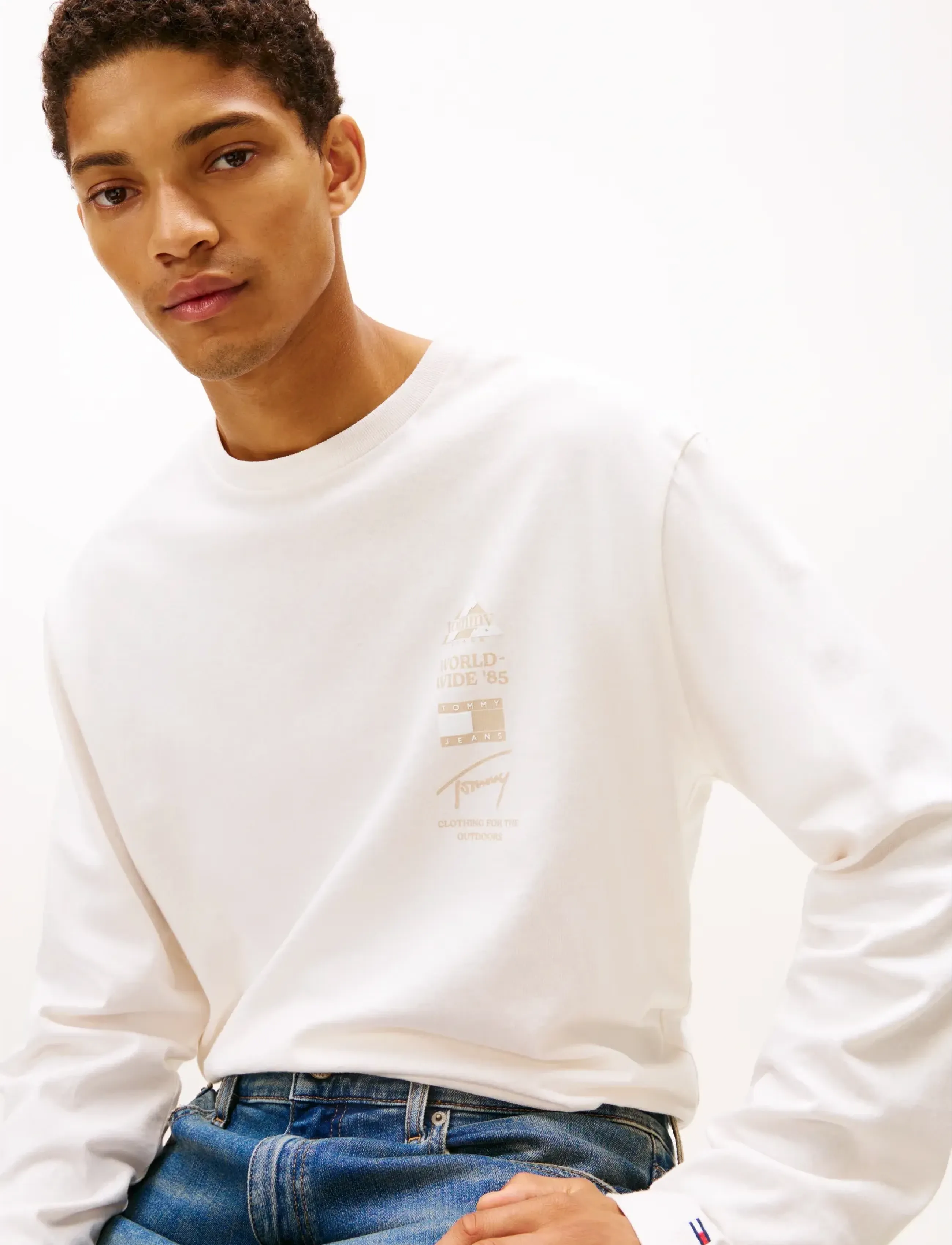 Tommy Jeans - TJM RLX PEAKS LS TEE - pikkade varrukatega t-särgid - ancient white - 4