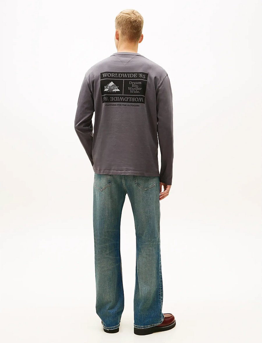 Tommy Jeans - TJM RLX PEAKS LS TEE - langærmede t-shirts - washed black - 3