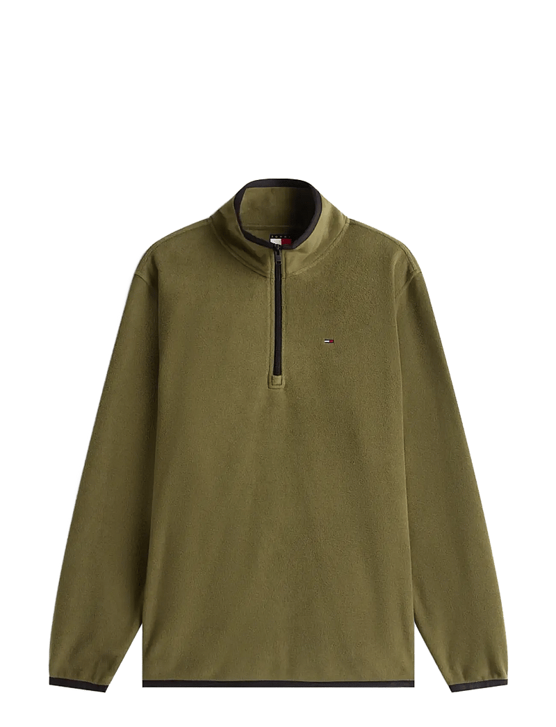 Tommy Jeans - TJM REG S FLAG POLAR FLEECE QZ - džemperiai su trumpu užtrauktuku - dark greenery - 1