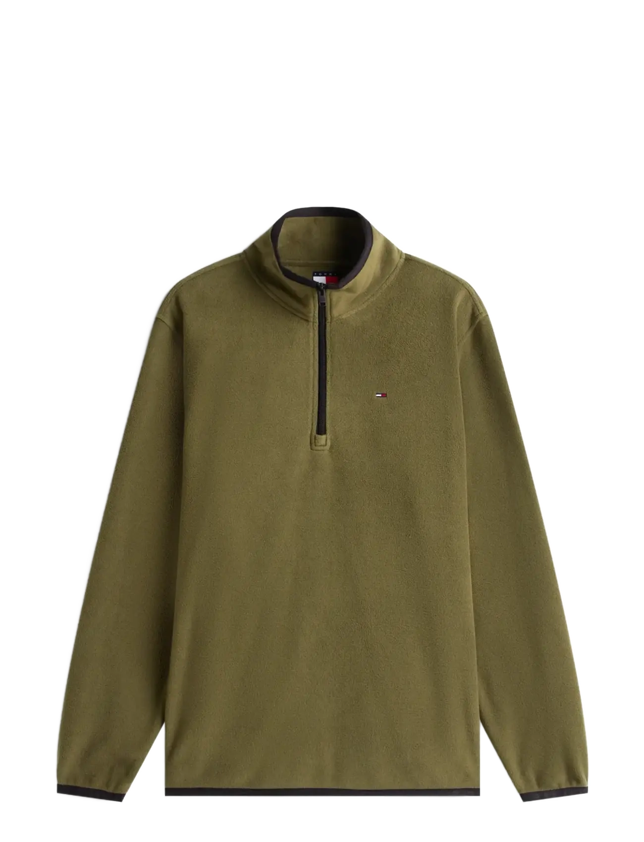 Tommy Jeans TJM REG S FLAG POLAR FLEECE QZ - Strickmode - DARK GREENERY / green