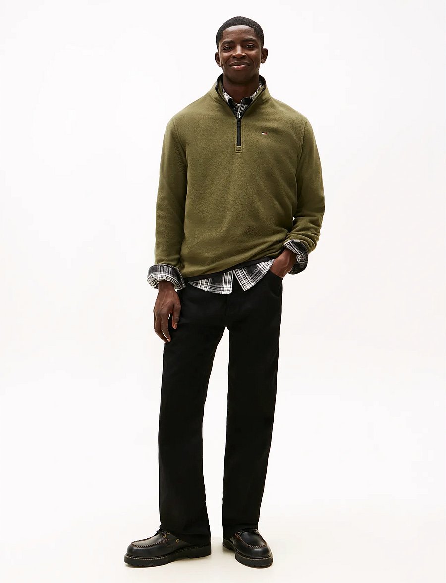 Tommy Jeans - TJM REG S FLAG POLAR FLEECE QZ - pullover mit halbem reißverschluss - dark greenery - 2
