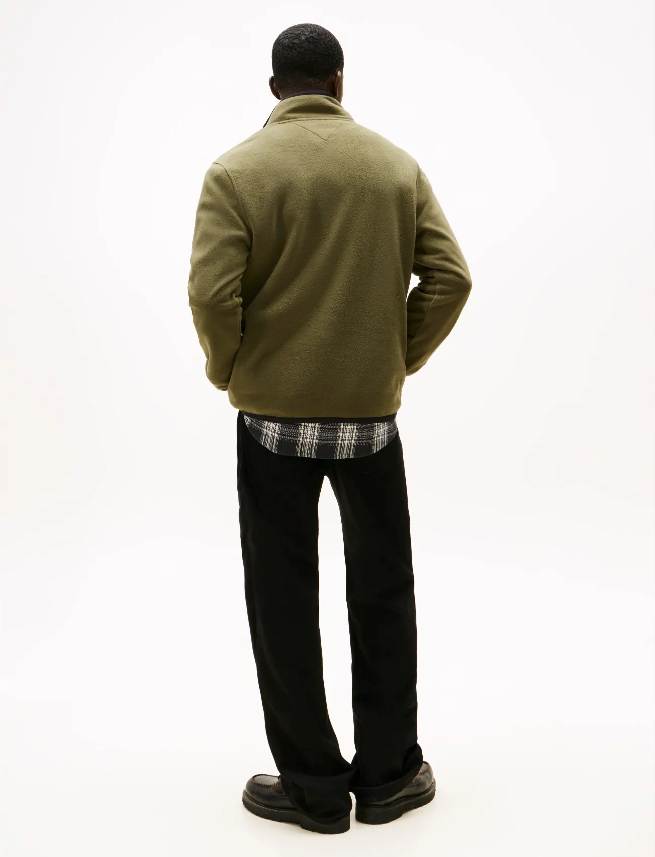 Tommy Jeans - TJM REG S FLAG POLAR FLEECE QZ - halfzip strik - dark greenery - 3