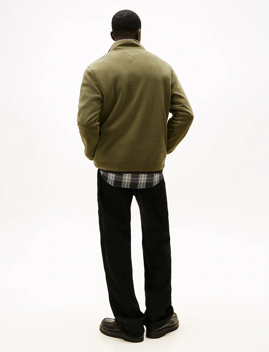 Tommy Jeans - TJM REG S FLAG POLAR FLEECE QZ - pullover mit halbem reißverschluss - dark greenery - 3