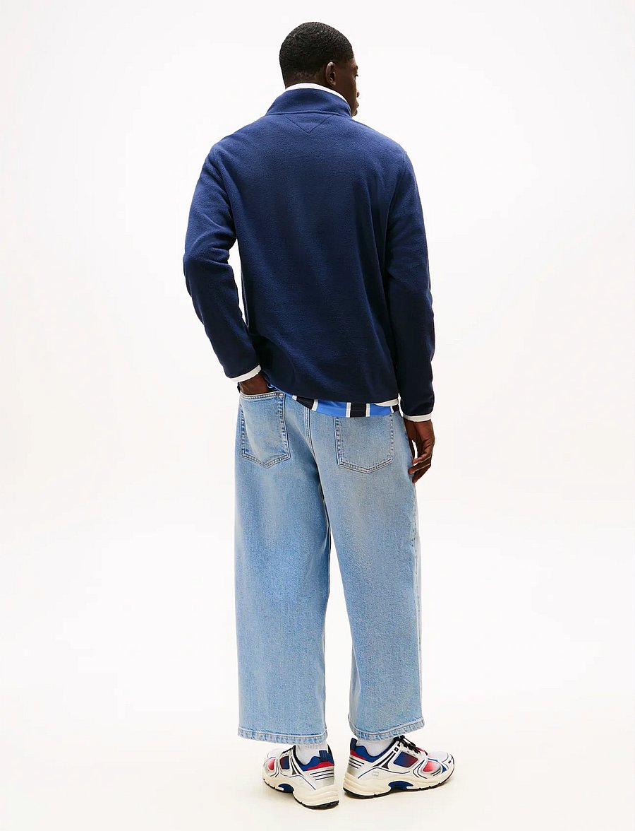 Tommy Jeans - TJM REG S FLAG POLAR FLEECE QZ - pullover mit halbem reißverschluss - dark night navy - 3