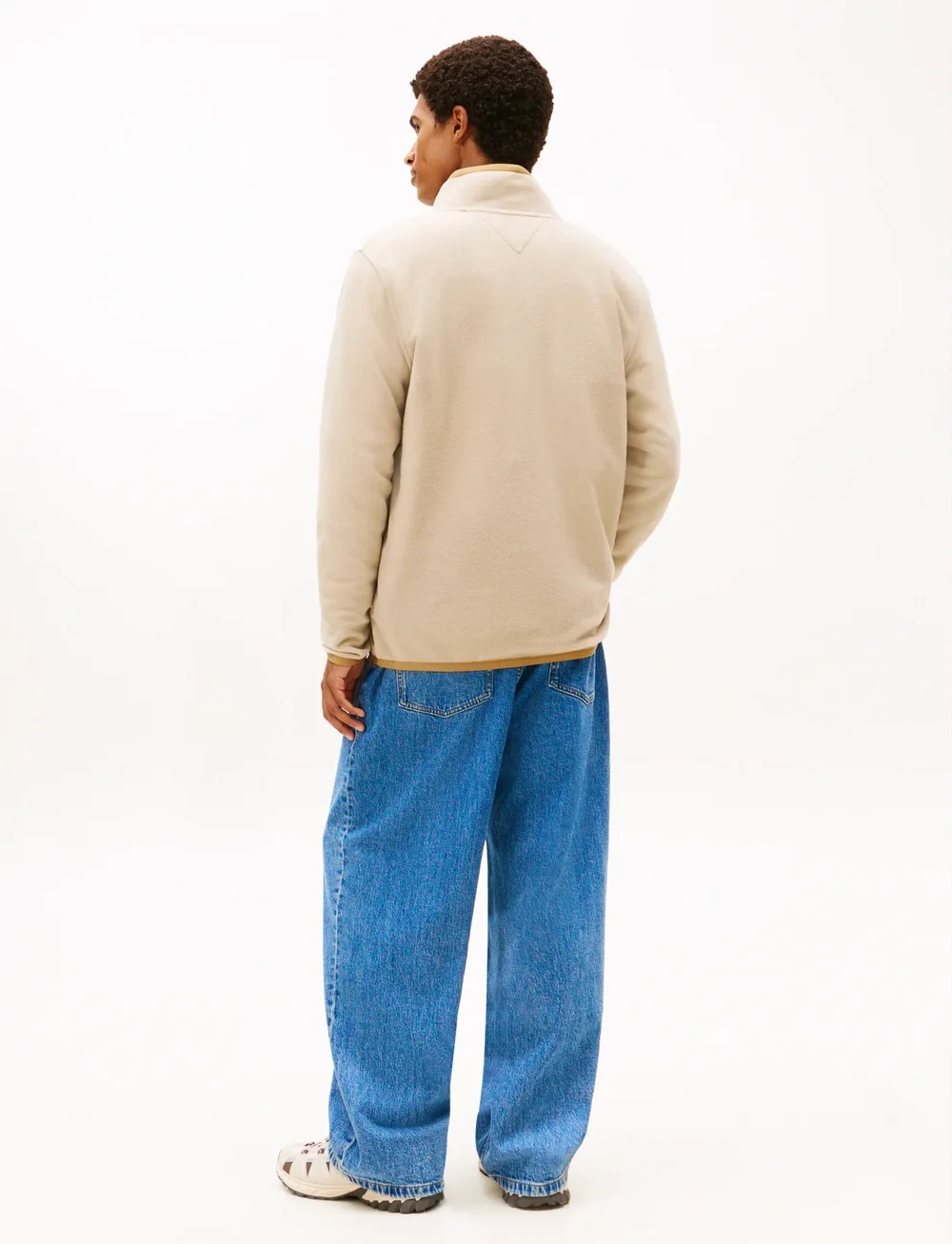 Tommy Jeans - TJM REG S FLAG POLAR FLEECE QZ - neuleet joissa puolipitkä vetoketju - gulf sand - 2