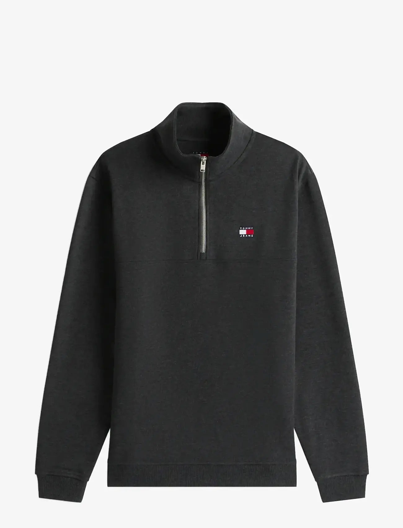 Tommy Jeans - TJM REG BADGE QZ EXT - half zip-tröjor - black htr - 1