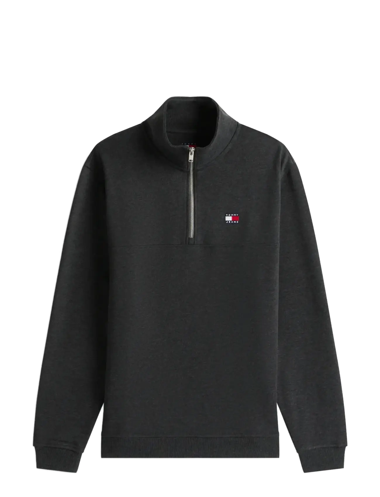 Tommy Jeans TJM REG BADGE QZ EXT - Half zip-tröjor - BLACK HTR / grey