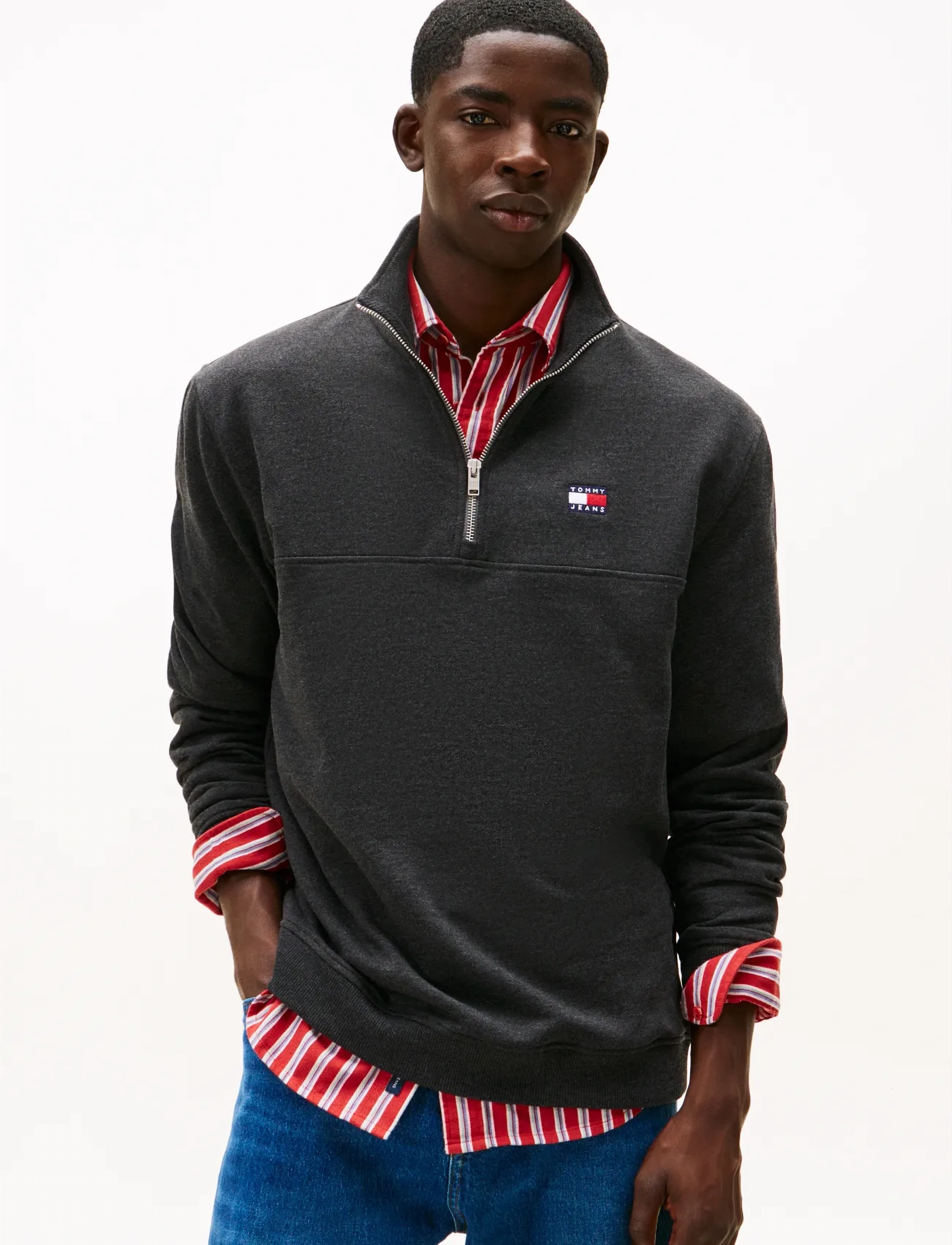 Tommy Jeans TJM REG BADGE QZ EXT - Tommy Jeans - BLACK HTR / grey